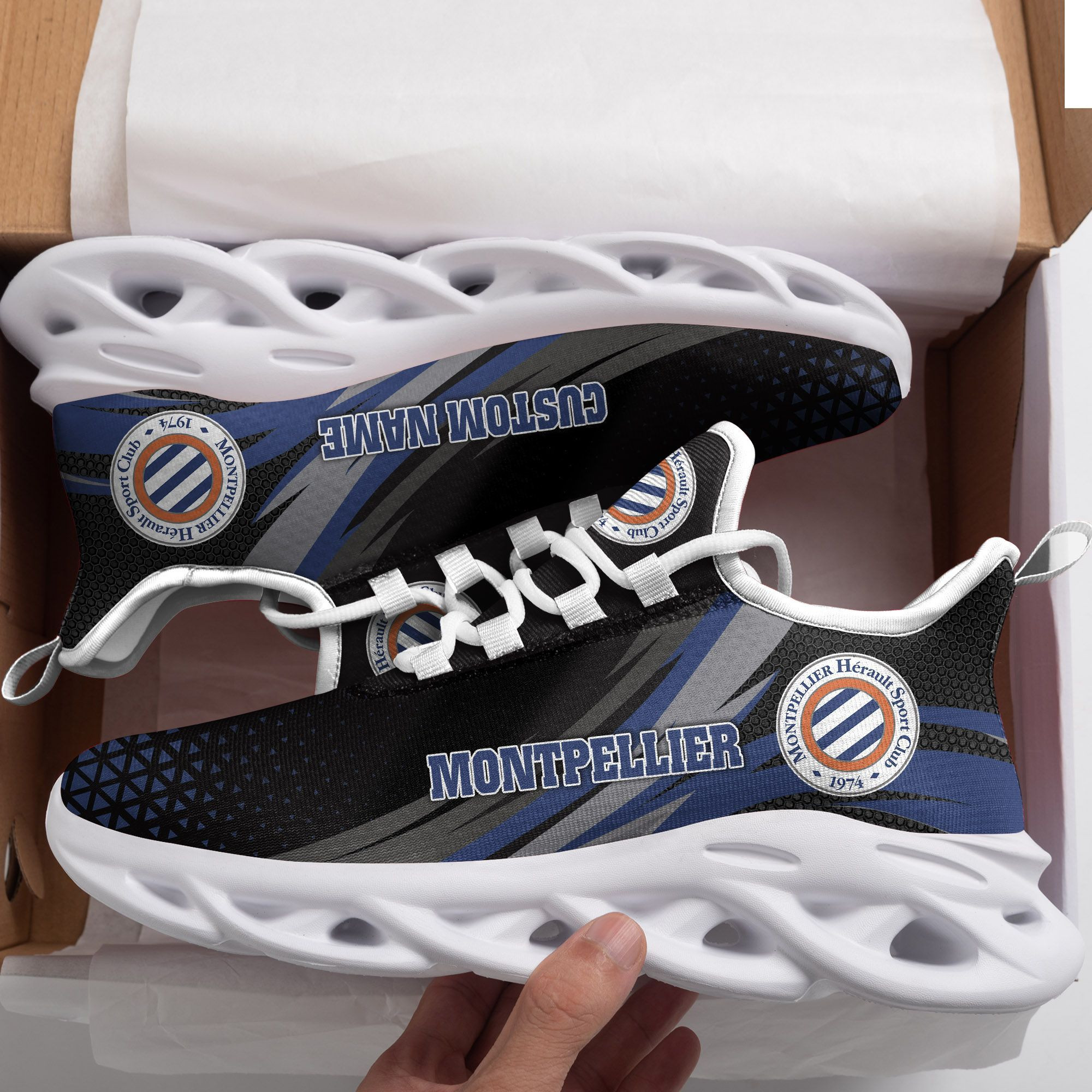Montpellier Triangle Custom Personalized Max Soul Sneakers Shoes - Famjoys Montpellier Triangle Custom Personalized Max Soul Sneakers Shoes - Famjoys
