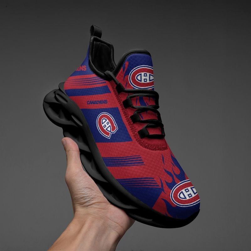 Montreal Canadiens Stripe and Fire Pattern Max Soul Shoes NEW019665 - Famjoys Montreal Canadiens Stripe and Fire Pattern Max Soul Shoes NEW019665 - Famjoys