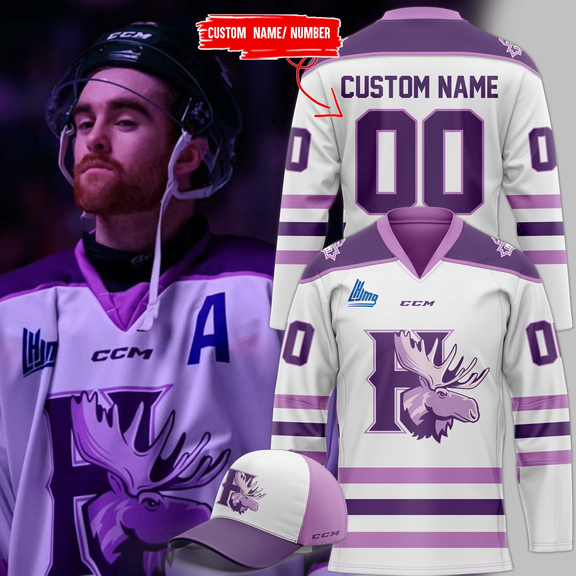 Mooseheads Fight Cancer Jersey Auction Hoodie - Famjoys Mooseheads Fight Cancer Jersey Auction Hoodie - Famjoys