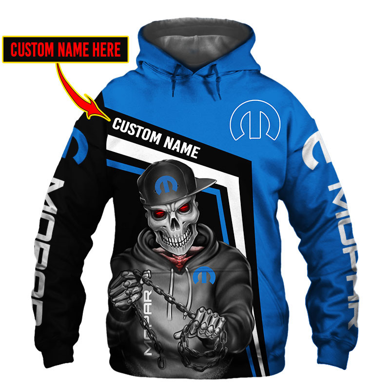 Mopar Skull Tshirt, sweatshirt, Polo, Hawaiian, Hoodie 3D Apparel Full Printing Custom Name 