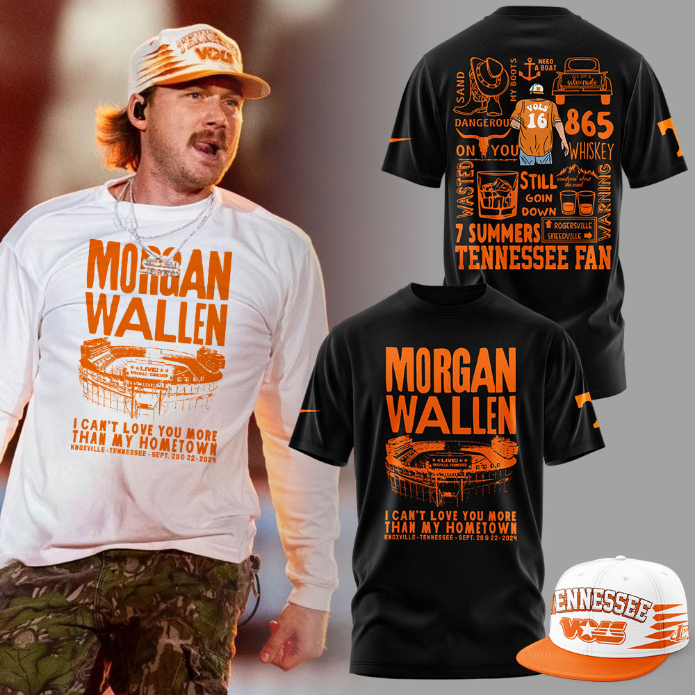Morgan Wallen Live Knoxville Tennessee Sept 20 & 22 Black Tshirt+Pants+Snapback Cap Set+NT23092414ID10DS10 - Famjoys Morgan Wallen Live Knoxville Tennessee Sept 20 & 22 Black Tshirt+Pants+Snapback Cap Set+NT23092414ID10DS10 - Famjoys