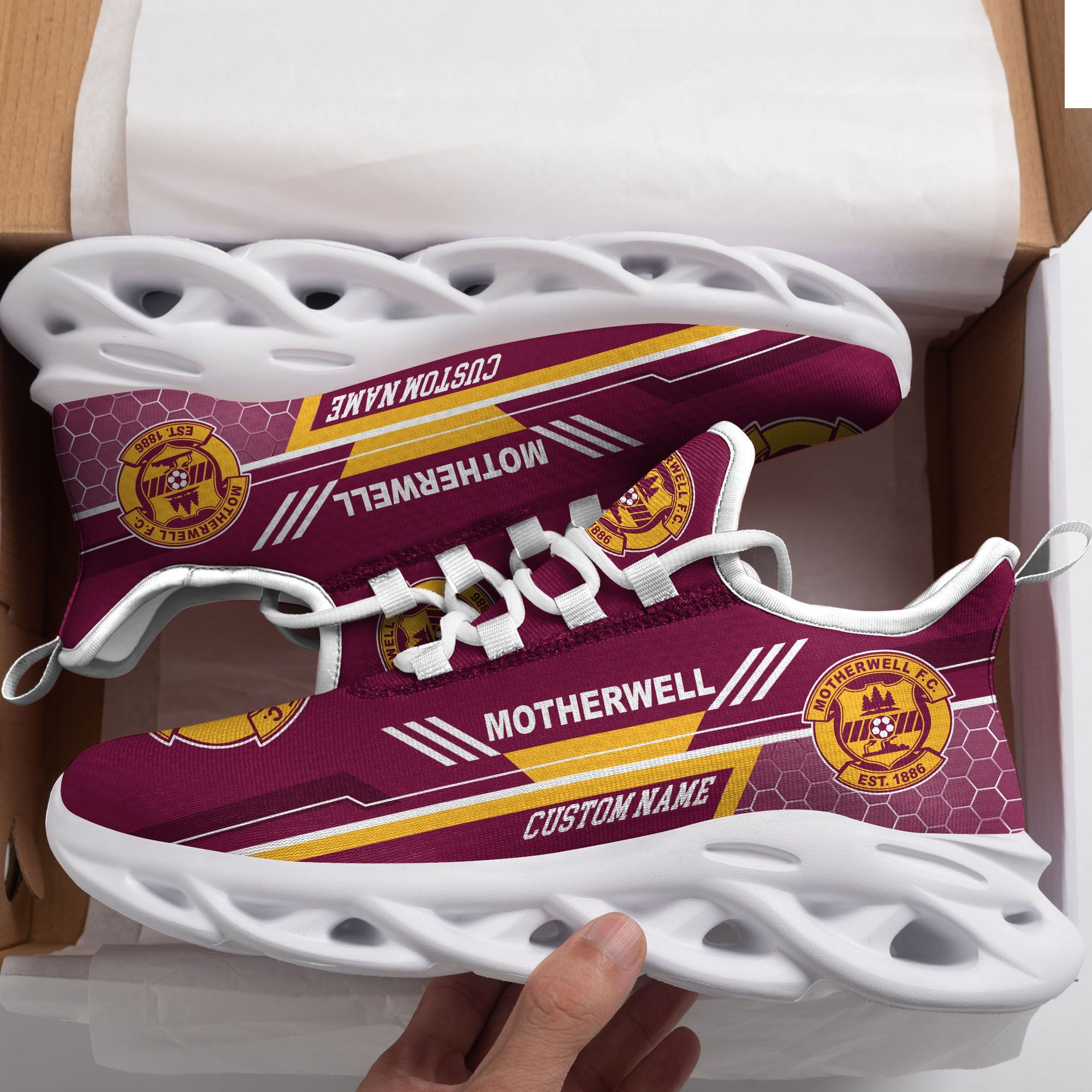 Motherwell Custom Personalized Max Soul Sneakers Shoes - Famjoys Motherwell Custom Personalized Max Soul Sneakers Shoes - Famjoys