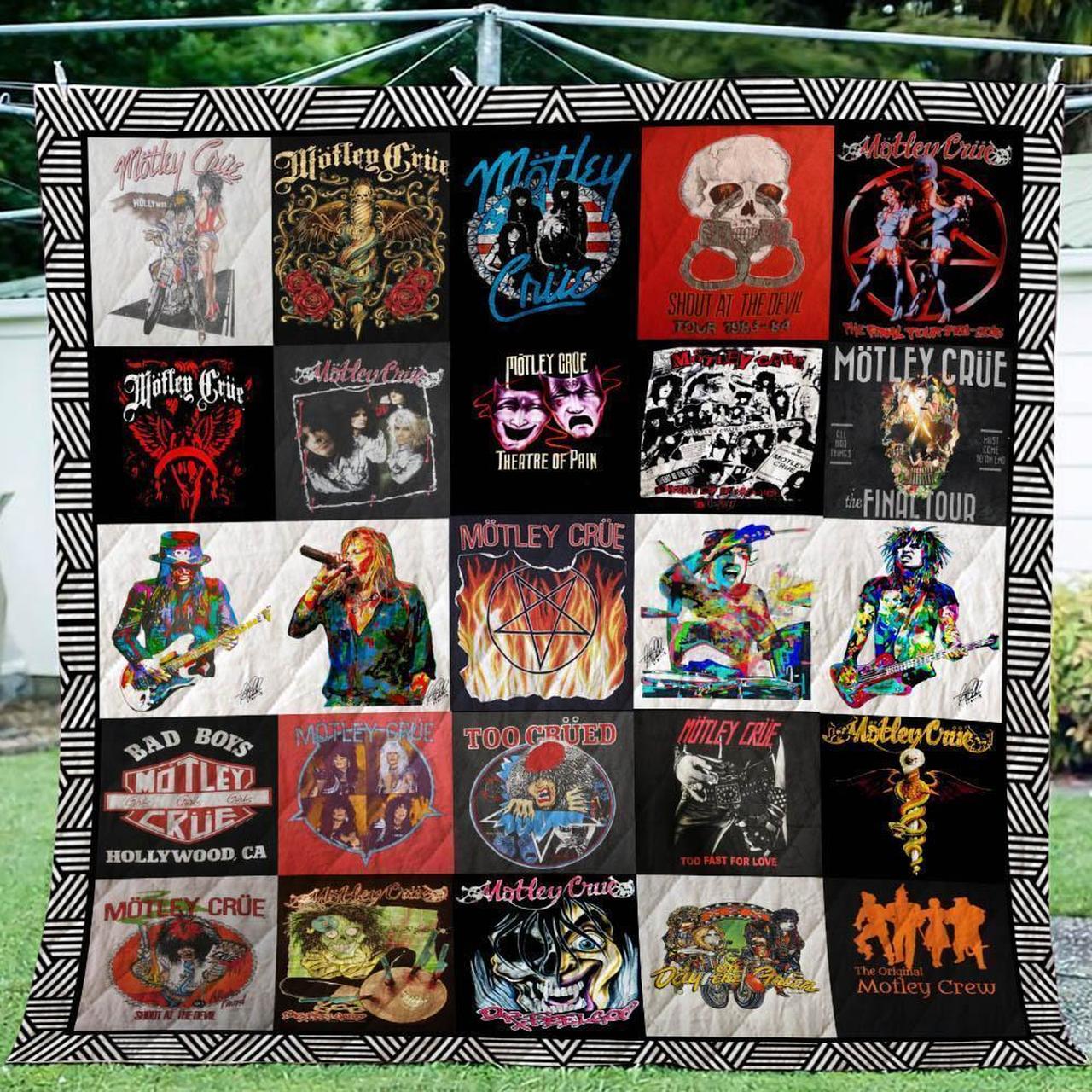 Motley Crue Quilt Blanket - Famjoys Motley Crue Quilt Blanket - Famjoys