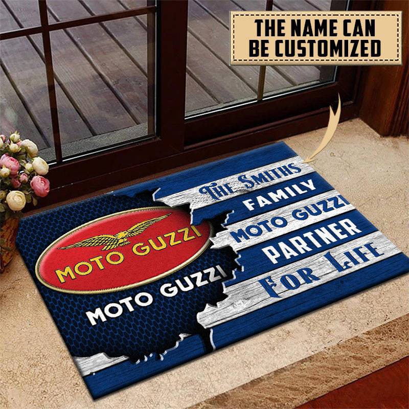 Moto-Guzzi Doormat Custom Name, Multicolor - Famjoys Moto-Guzzi Doormat Custom Name, Multicolor - Famjoys