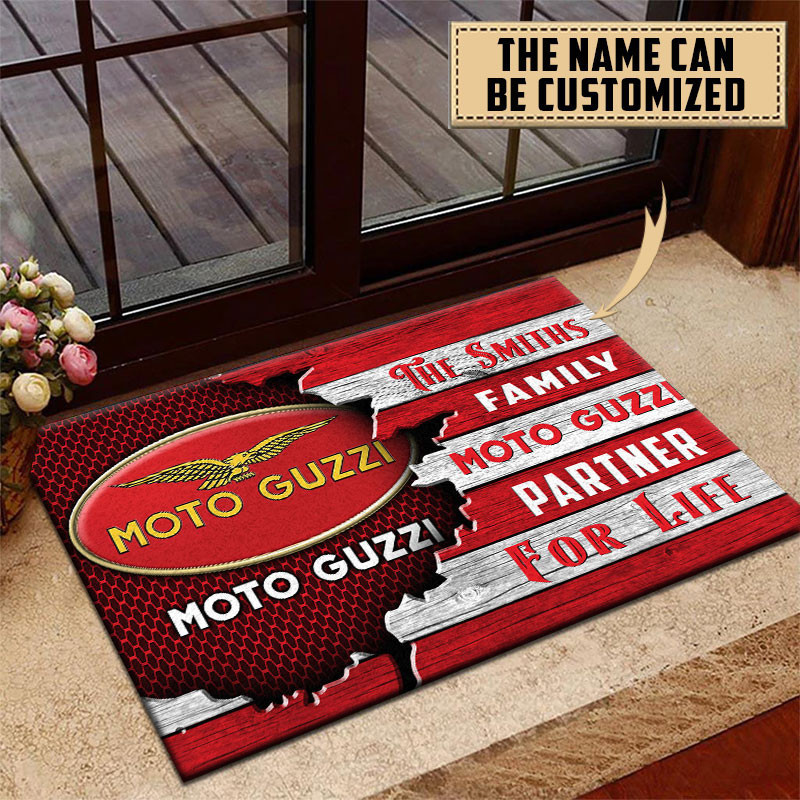 Moto-Guzzi Doormat Custom Name, Multicolor - Famjoys Moto-Guzzi Doormat Custom Name, Multicolor - Famjoys