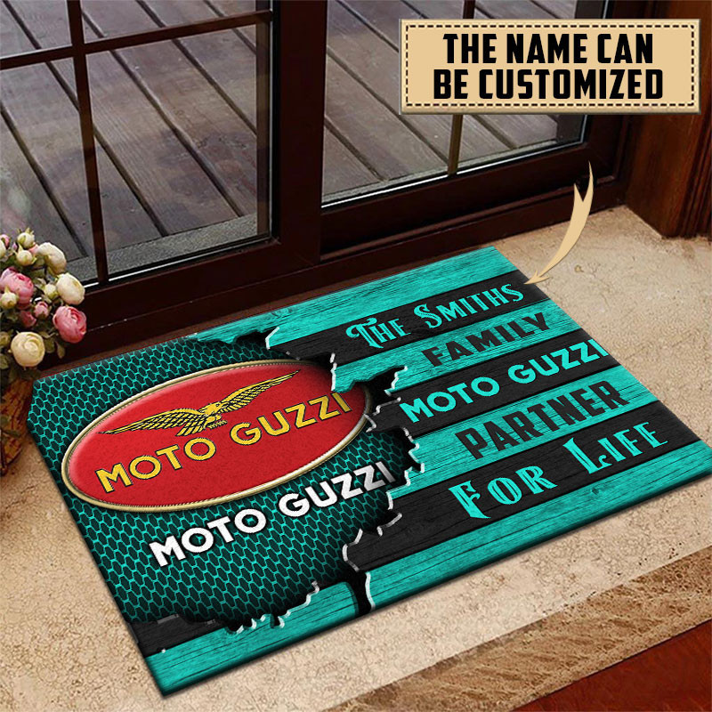 Moto-Guzzi Doormat Custom Name, Multicolor - Famjoys Moto-Guzzi Doormat Custom Name, Multicolor - Famjoys