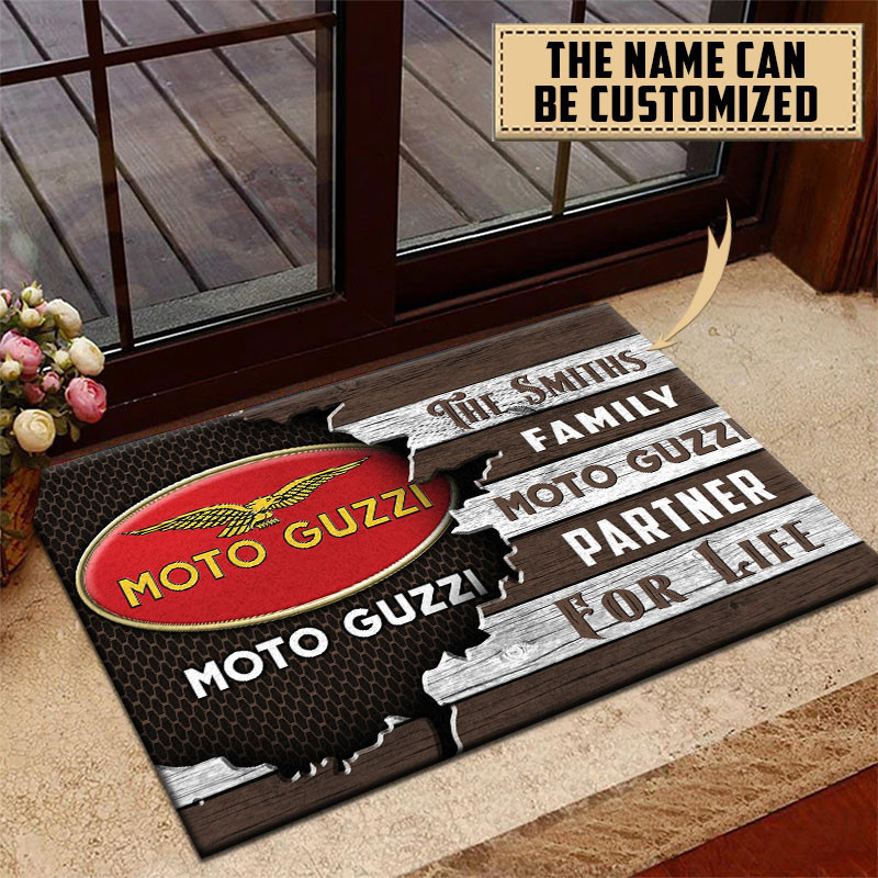 Moto-Guzzi Doormat Custom Name, Multicolor - Famjoys Moto-Guzzi Doormat Custom Name, Multicolor - Famjoys