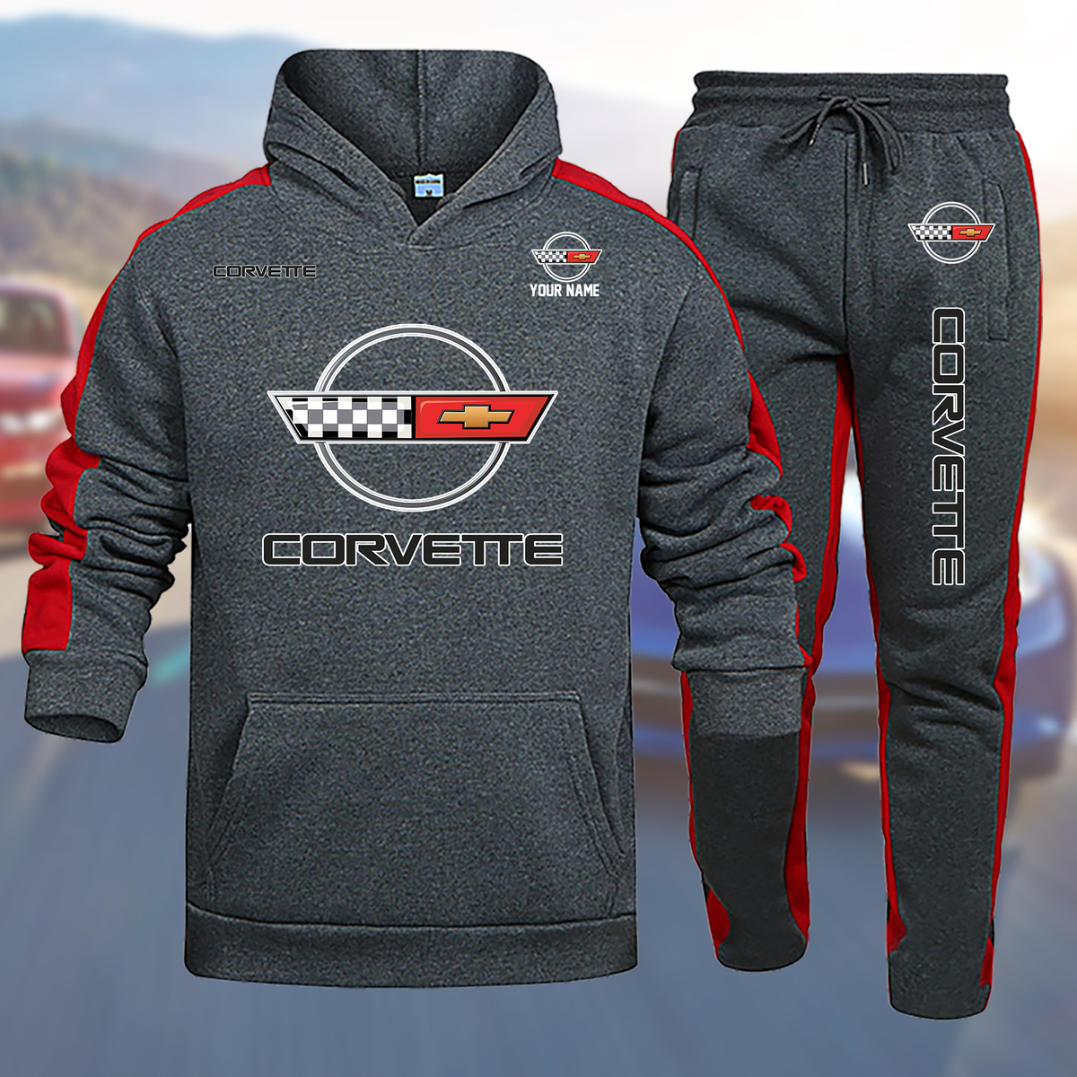 MRZLPC2920 Chevrolet Corvette Hoodie Set - Famjoys MRZLPC2920 Chevrolet Corvette Hoodie Set - Famjoys