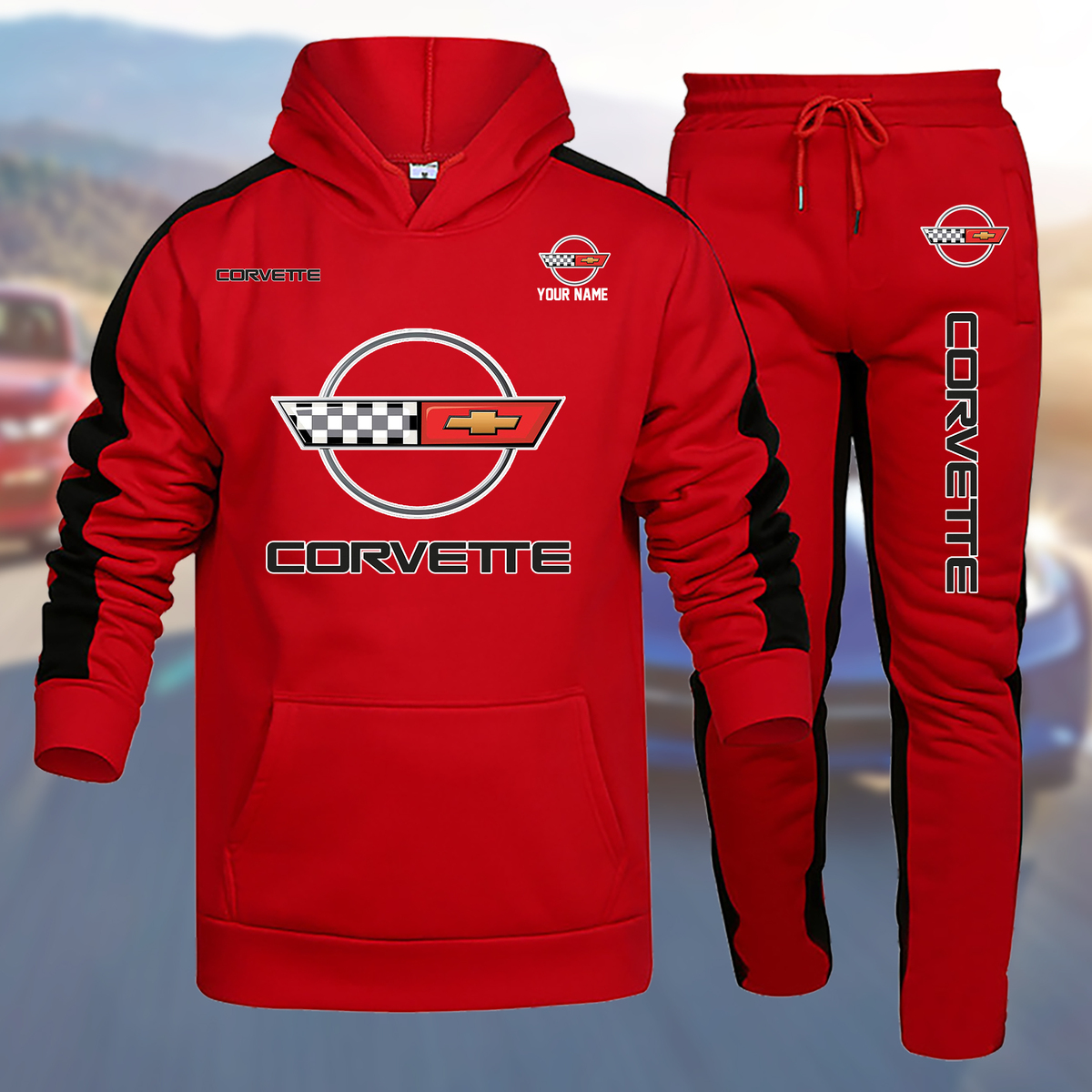 MRZLPC2920 Chevrolet Corvette Hoodie Set - Famjoys MRZLPC2920 Chevrolet Corvette Hoodie Set - Famjoys