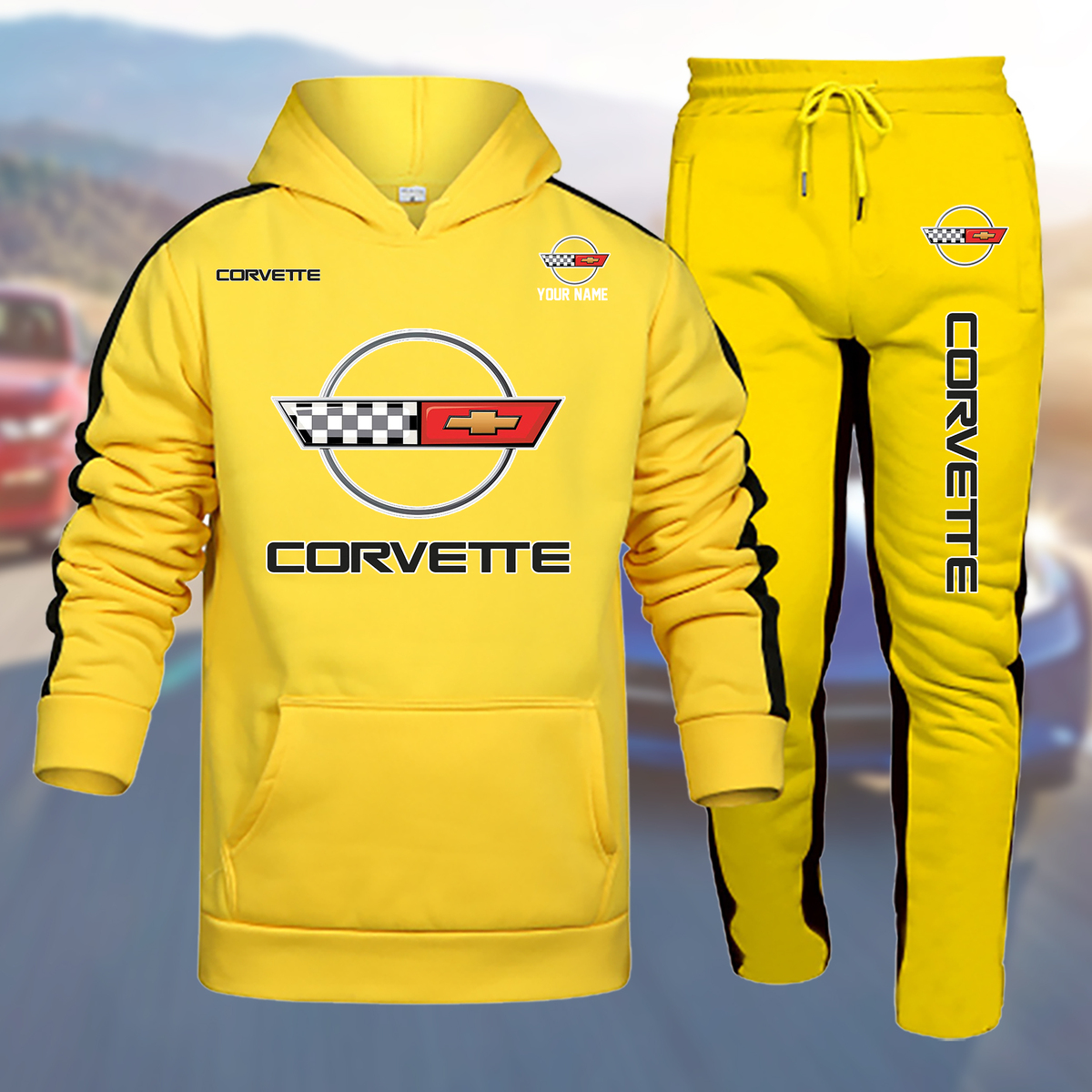 MRZLPC2920 Chevrolet Corvette Hoodie Set - Famjoys MRZLPC2920 Chevrolet Corvette Hoodie Set - Famjoys
