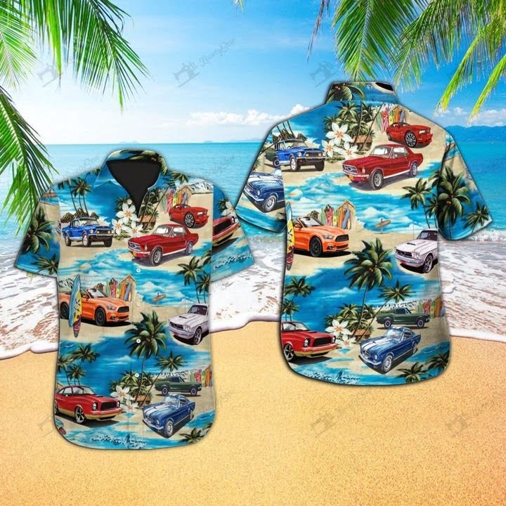Mustang Car Hawaiian Shirt - Famjoys Mustang Car Hawaiian Shirt - Famjoys