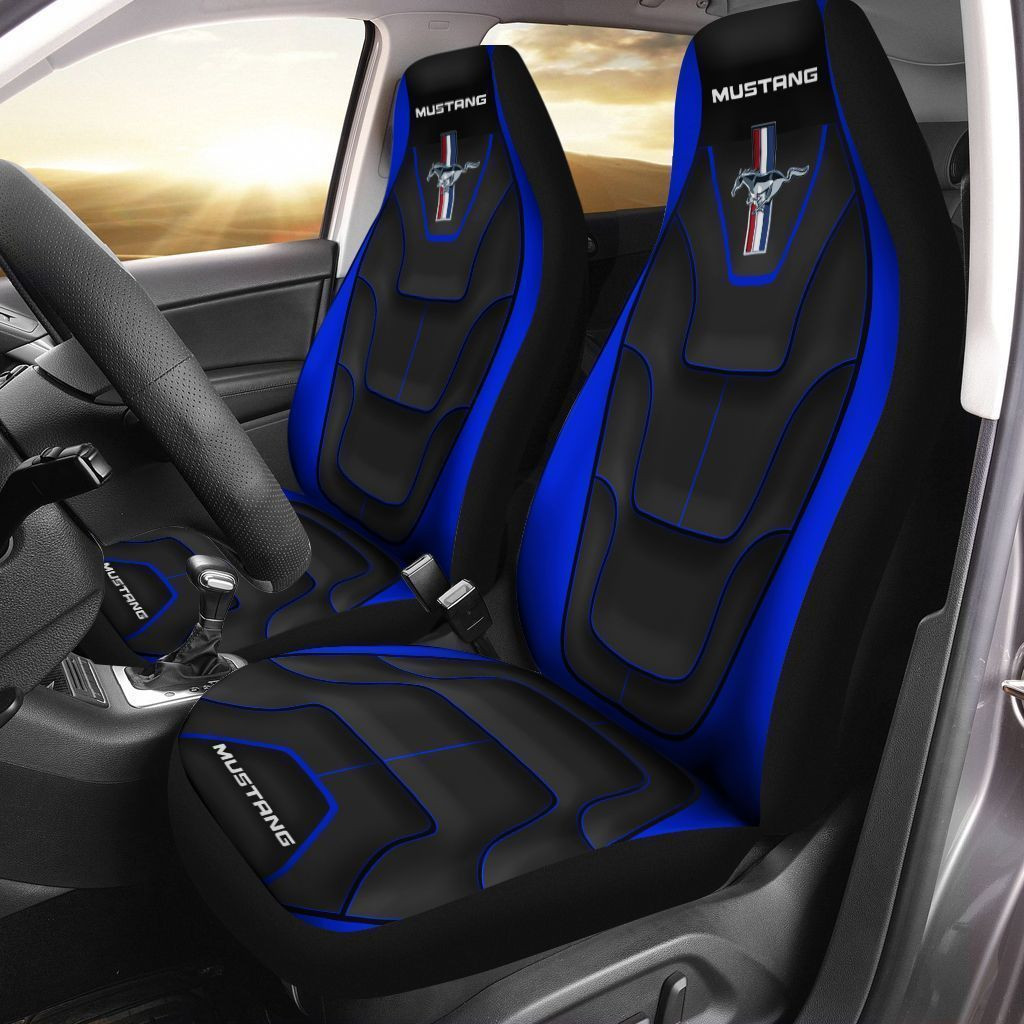 Mustang  Car Seat Cover (Set of 2) Ver 3 (Blue)