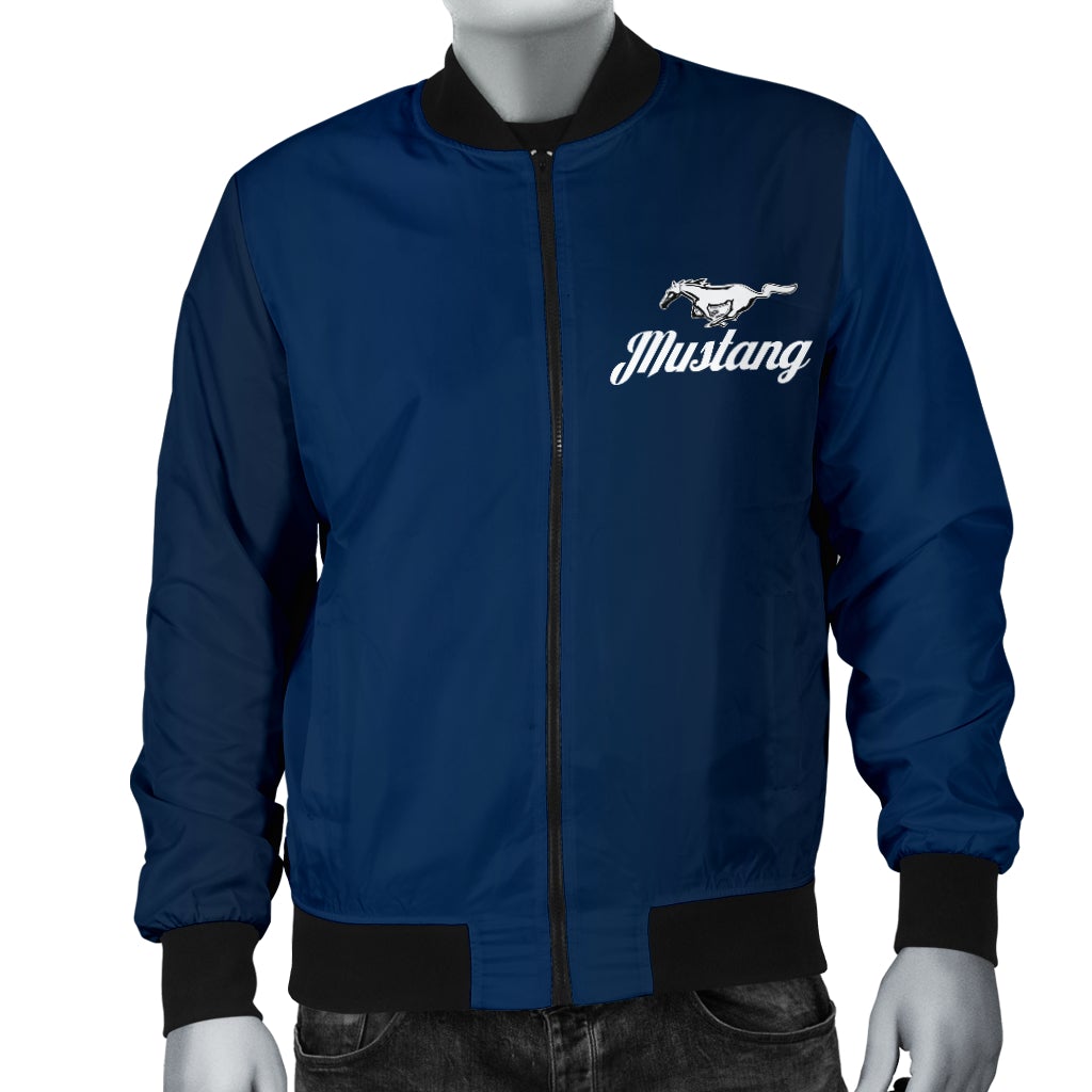 Mustang Men's Bomber Jacket Blue - Famjoys Mustang Men's Bomber Jacket Blue - Famjoys