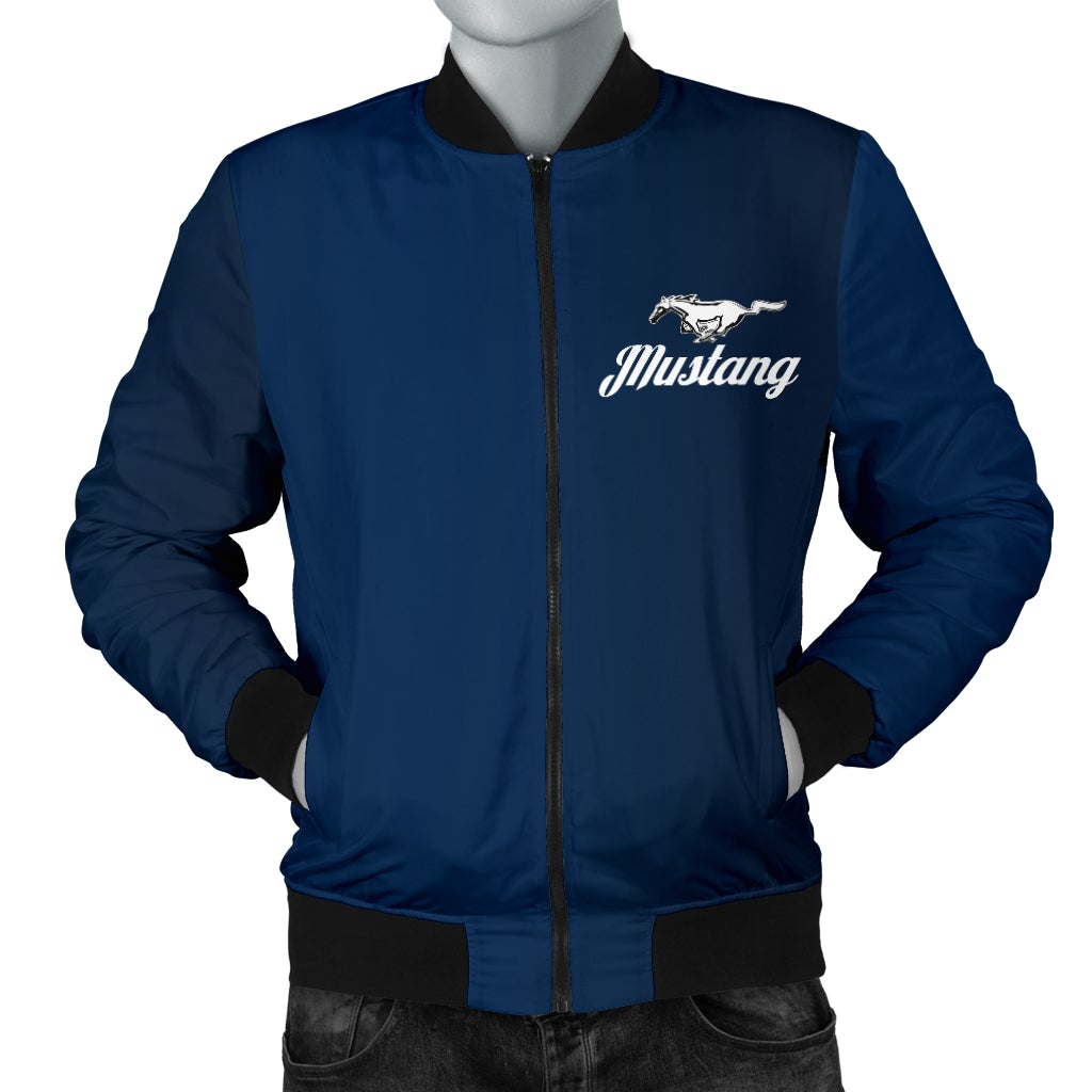 Mustang Men's Bomber Jacket Blue - Famjoys Mustang Men's Bomber Jacket Blue - Famjoys