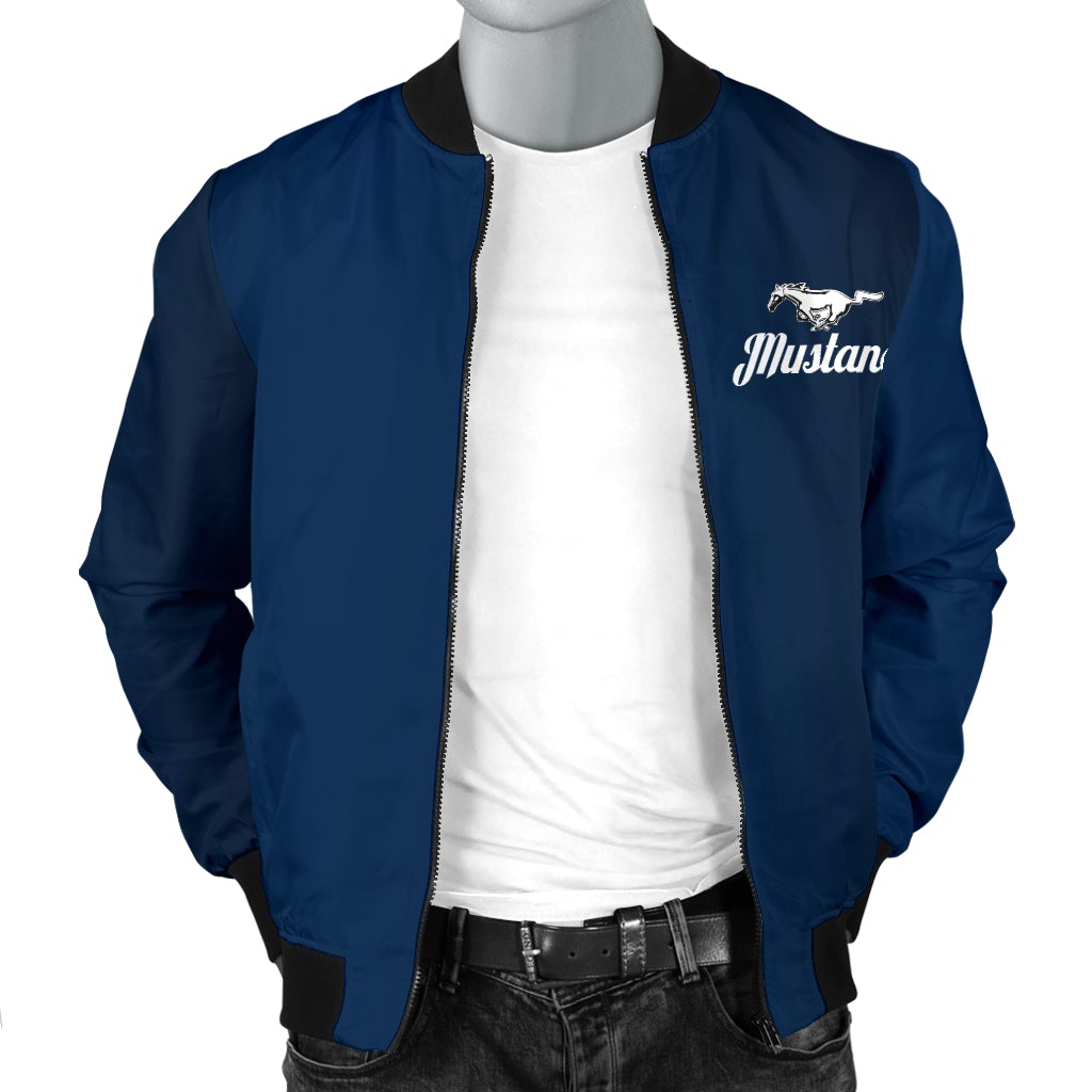 Mustang Men's Bomber Jacket Blue - Famjoys Mustang Men's Bomber Jacket Blue - Famjoys