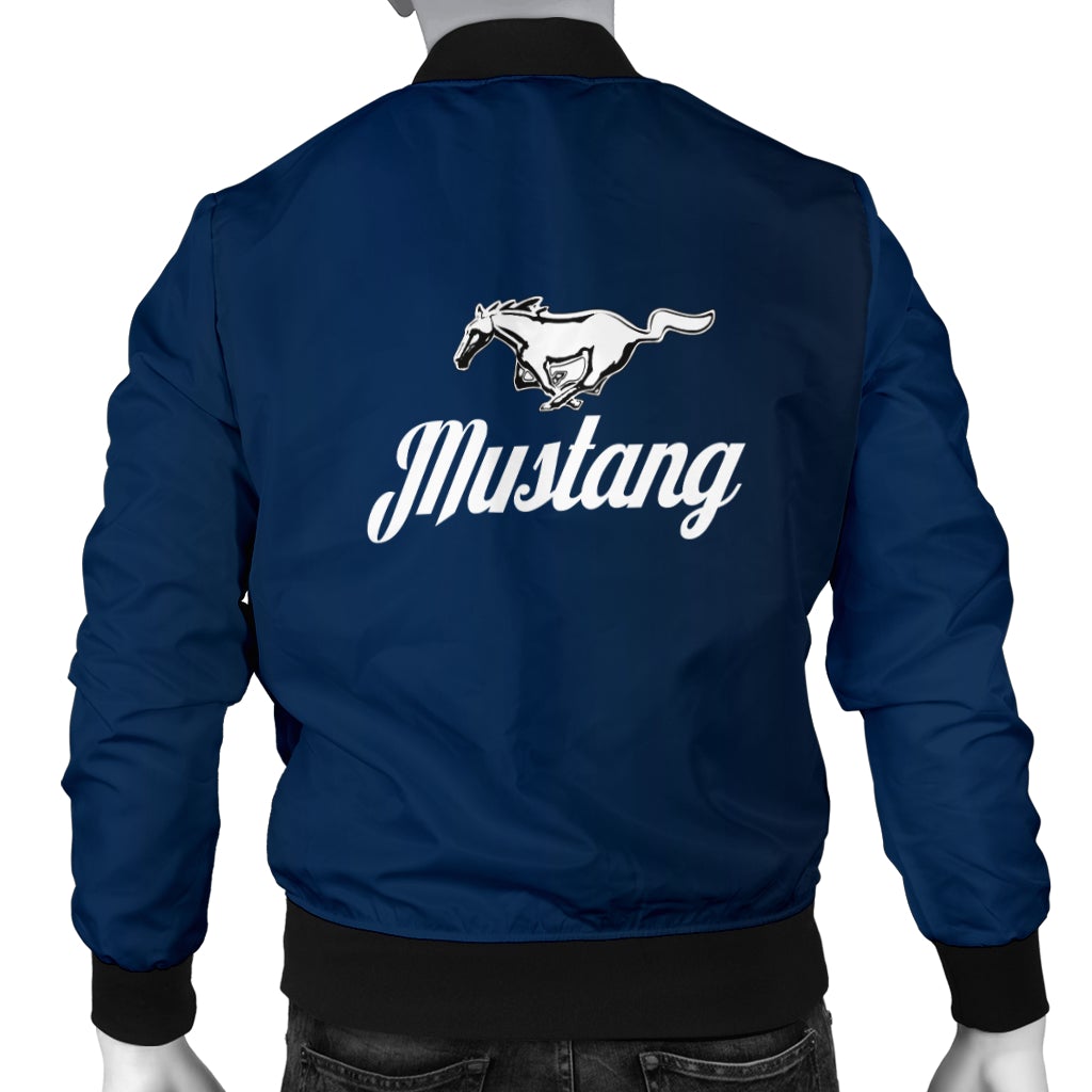 Mustang Men's Bomber Jacket Blue - Famjoys Mustang Men's Bomber Jacket Blue - Famjoys