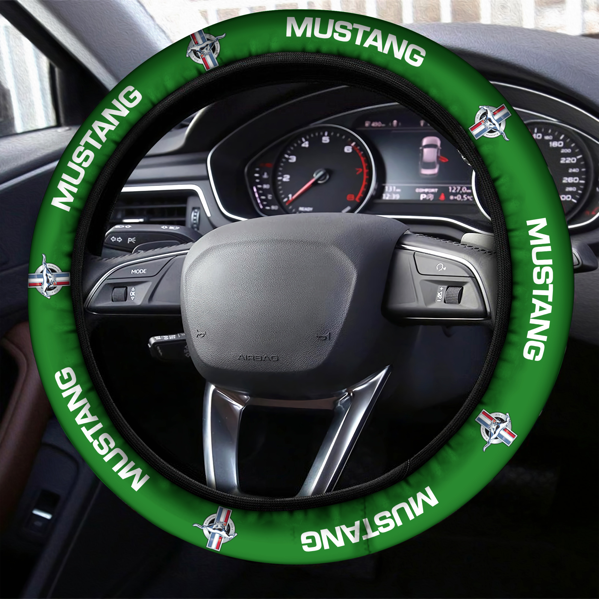 Mustang Steering Wheel Cover Green - Famjoys Mustang Steering Wheel Cover Green - Famjoys
