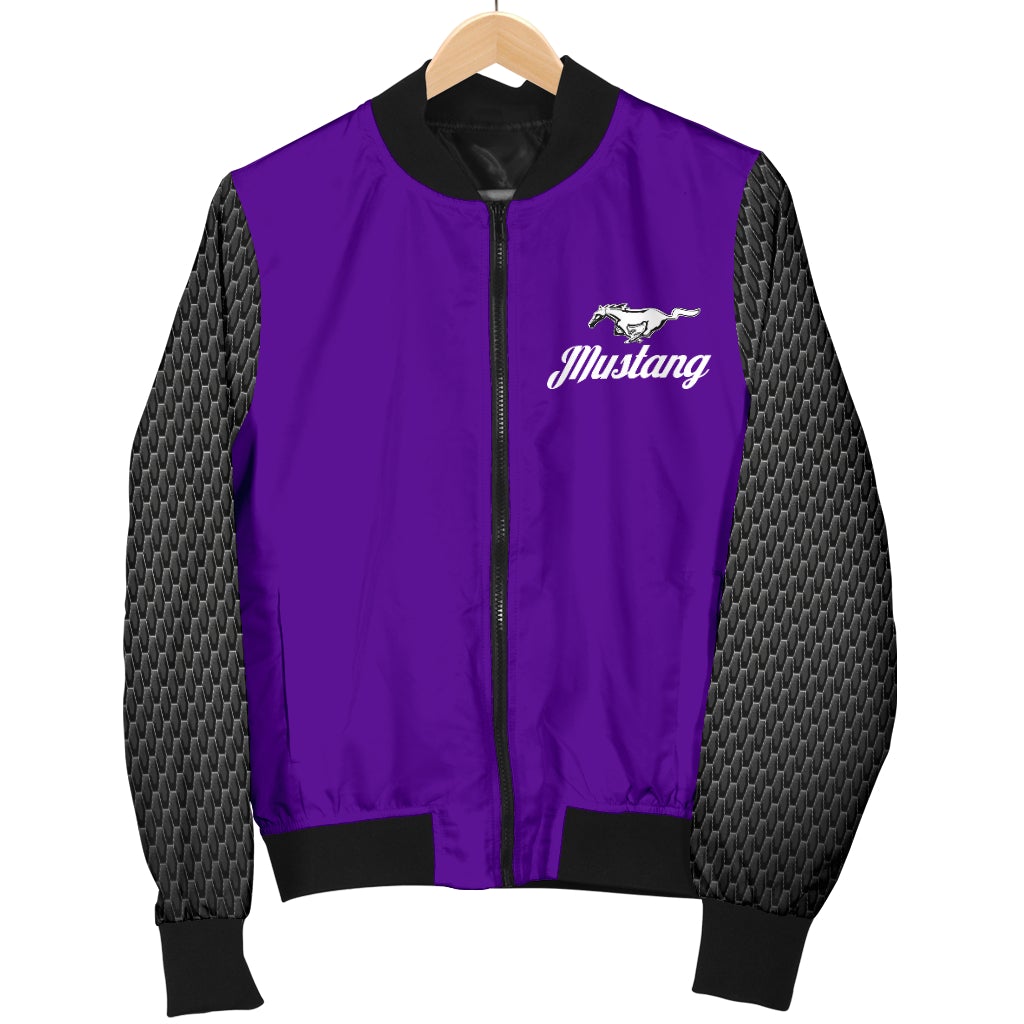 Mustang Women's Bomber Jacket Purple - Famjoys Mustang Women's Bomber Jacket Purple - Famjoys