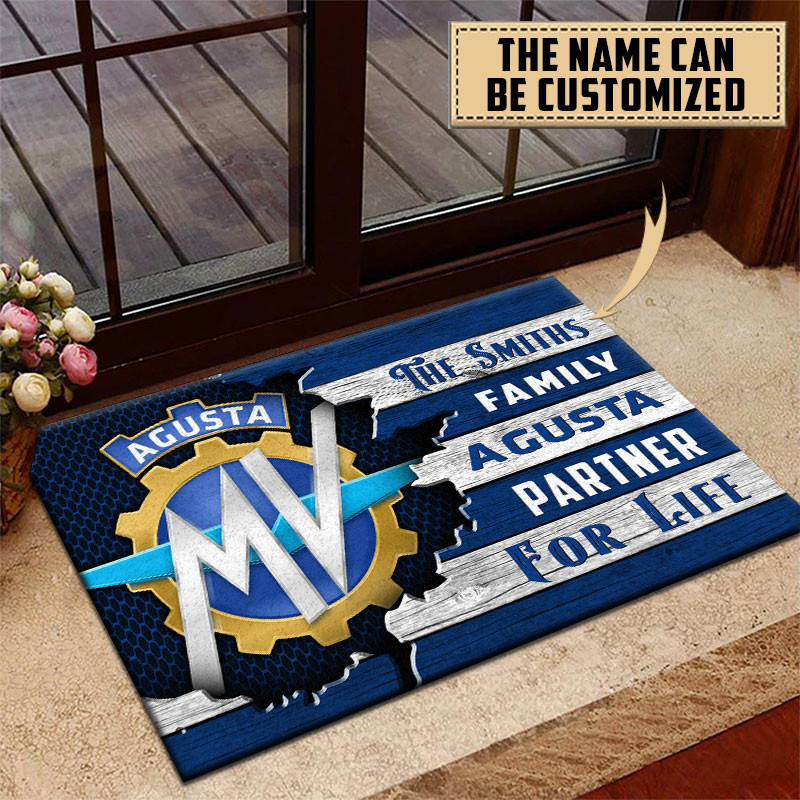 MV Agusta Doormat Custom Name, Multicolor - Famjoys MV Agusta Doormat Custom Name, Multicolor - Famjoys