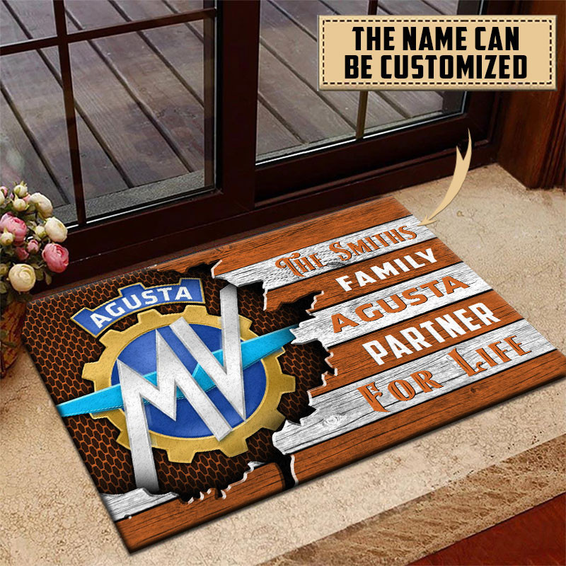 MV Agusta Doormat Custom Name, Multicolor - Famjoys MV Agusta Doormat Custom Name, Multicolor - Famjoys