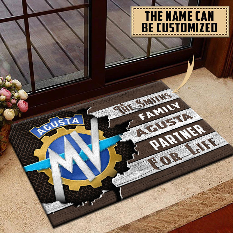 MV Agusta Doormat Custom Name, Multicolor - Famjoys MV Agusta Doormat Custom Name, Multicolor - Famjoys