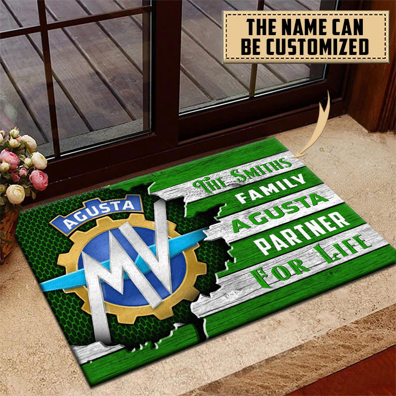 MV Agusta Doormat Custom Name, Multicolor - Famjoys MV Agusta Doormat Custom Name, Multicolor - Famjoys