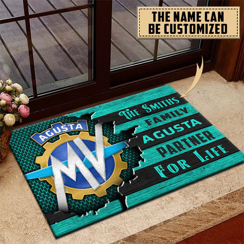 MV Agusta Doormat Custom Name, Multicolor - Famjoys MV Agusta Doormat Custom Name, Multicolor - Famjoys
