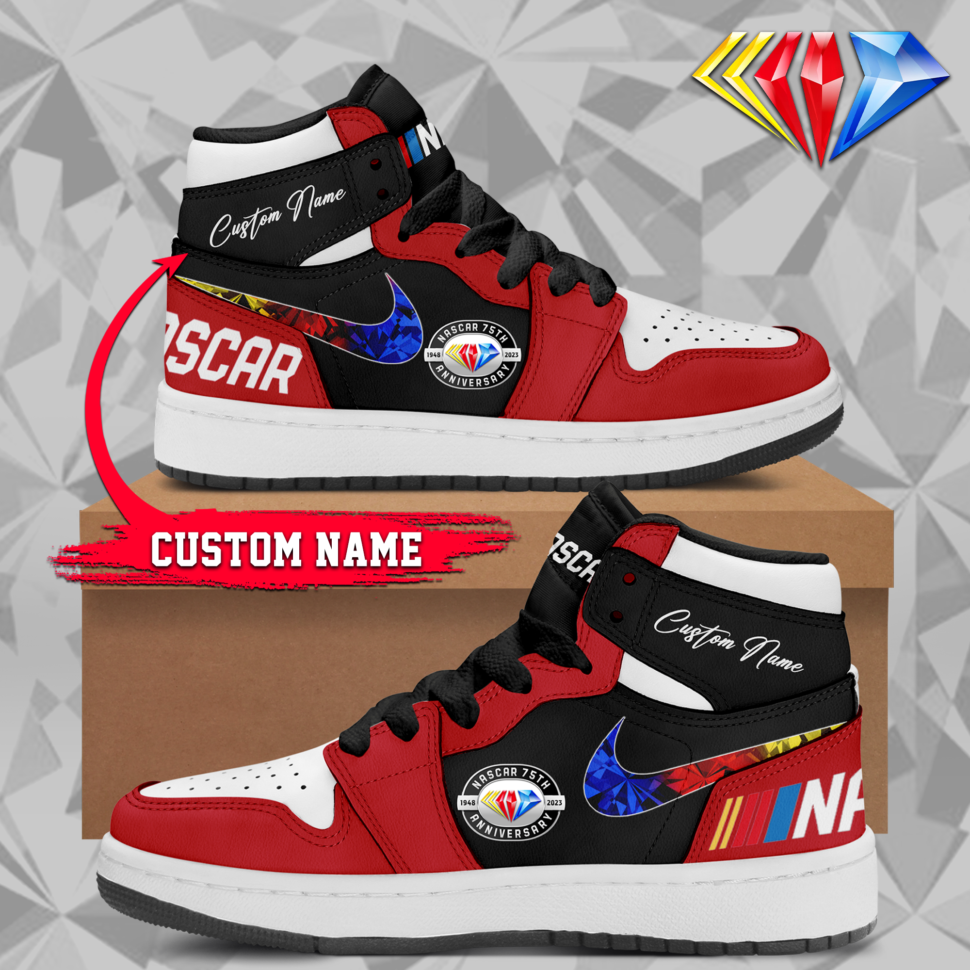 NASCAR 75th Anniversary Sneaker AJ1 - Famjoys NASCAR 75th Anniversary Sneaker AJ1 - Famjoys