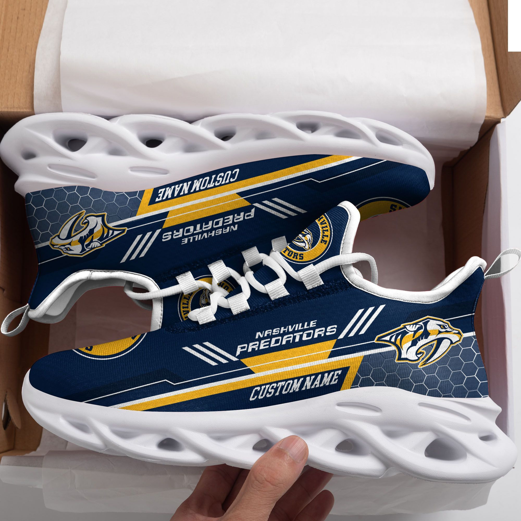 Nashville Predators Custom Personalized Max Soul Sneakers Shoes