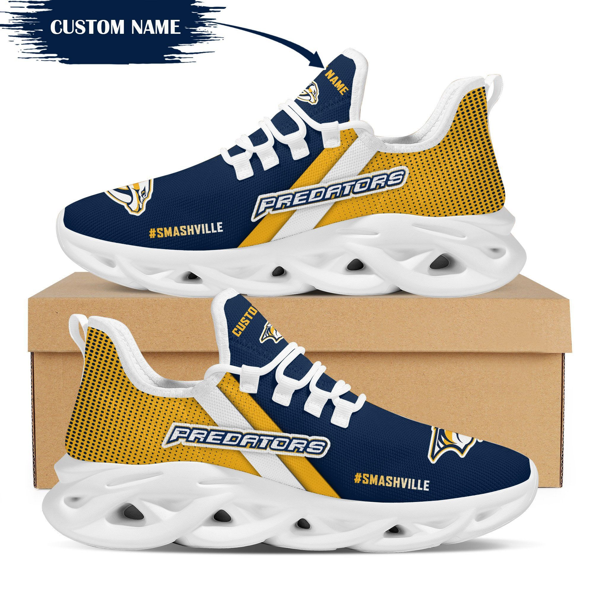 Nashville Predators Custom Personalized Max Soul Sneakers Shoes
