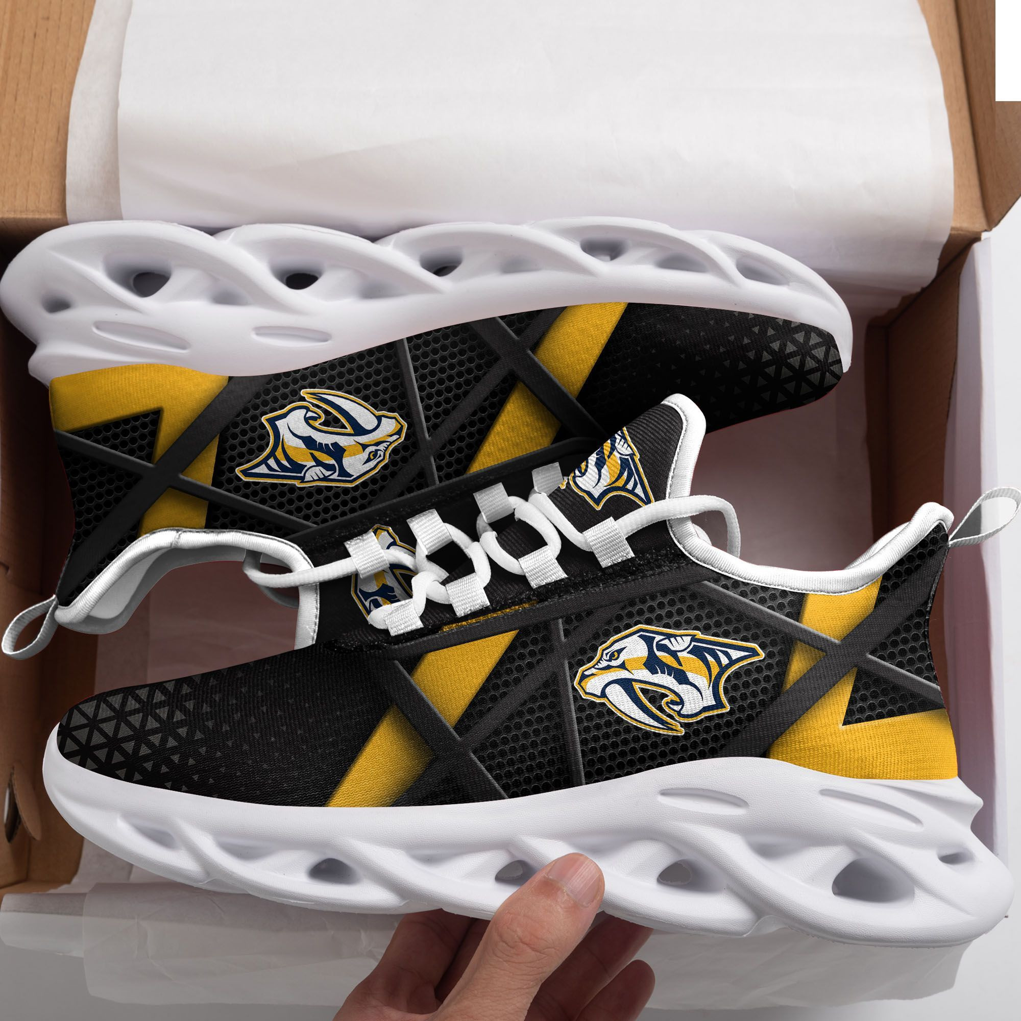 Nashville Predators Max Soul Sneakers Shoes - Famjoys Nashville Predators Max Soul Sneakers Shoes - Famjoys