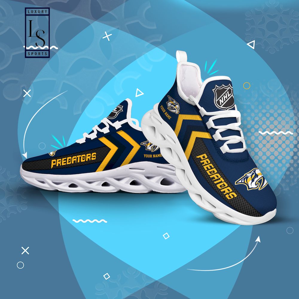 Nashville Predators NHL Personalized Max Soul Shoes - Famjoys Nashville Predators NHL Personalized Max Soul Shoes - Famjoys