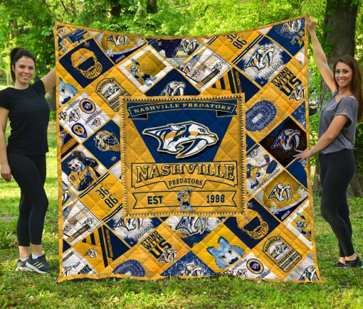 Nashville Predators Quilt Blanket - Famjoys Nashville Predators Quilt Blanket - Famjoys