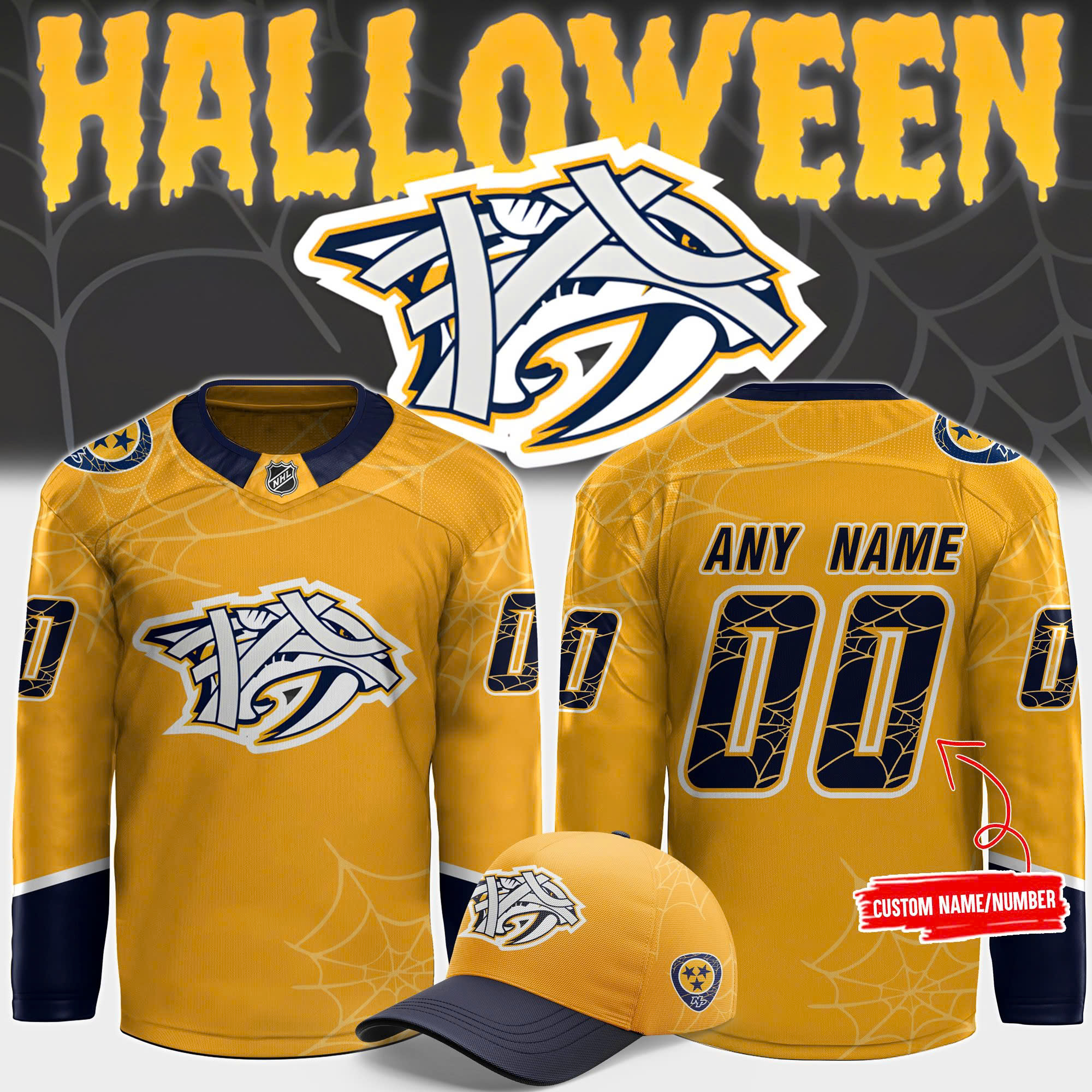 Nashville Predators x Halloween Night Custom Jersey - Famjoys Nashville Predators x Halloween Night Custom Jersey - Famjoys
