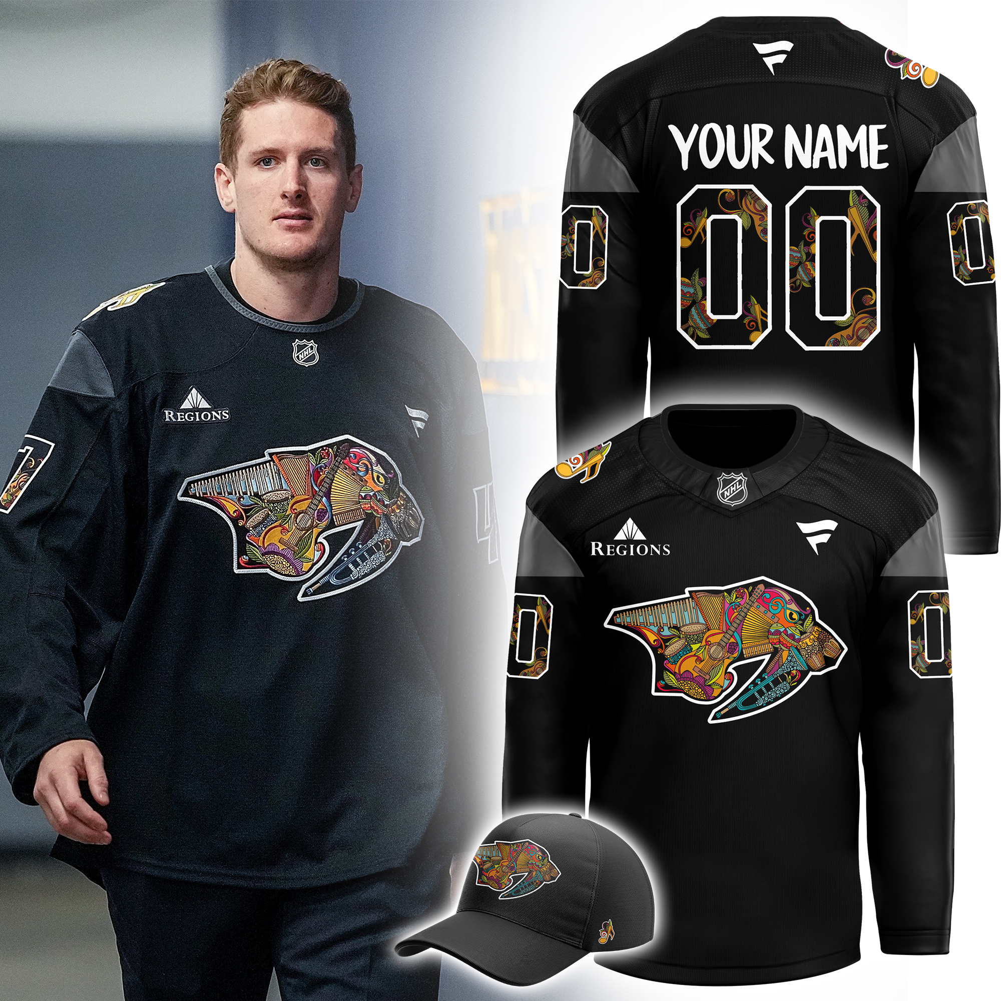 Nashville Predators x Hispanic Music Heritage Night Custom Jersey - Famjoys Nashville Predators x Hispanic Music Heritage Night Custom Jersey - Famjoys