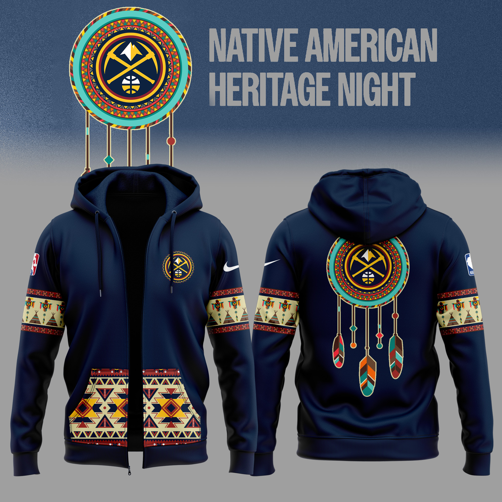 Native American Heritage Night Denver Nuggets Hoodie - Famjoys Native American Heritage Night Denver Nuggets Hoodie - Famjoys