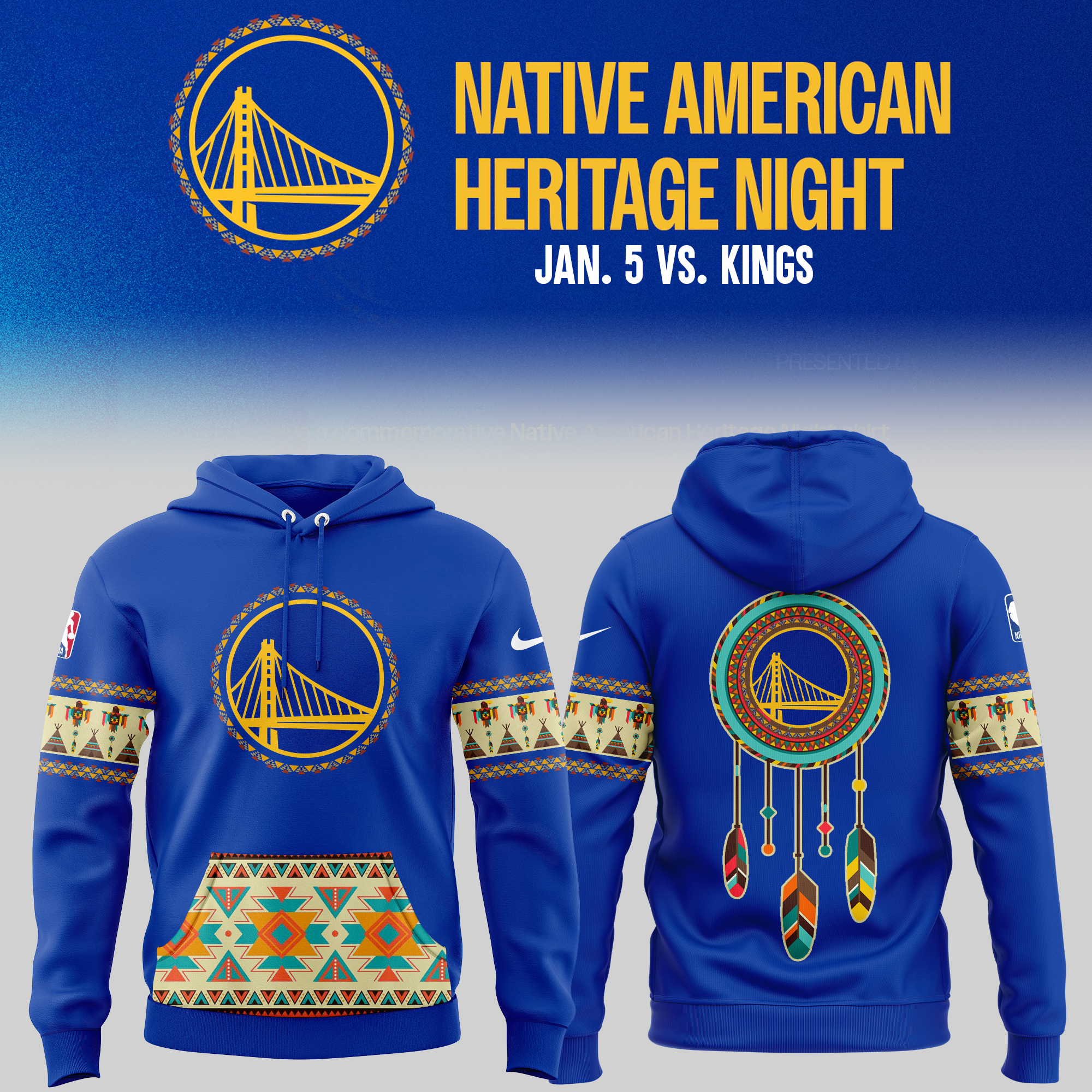 Native American Heritage Night Golden State Warriors Basketball Hoodie - Famjoys Native American Heritage Night Golden State Warriors Basketball Hoodie - Famjoys