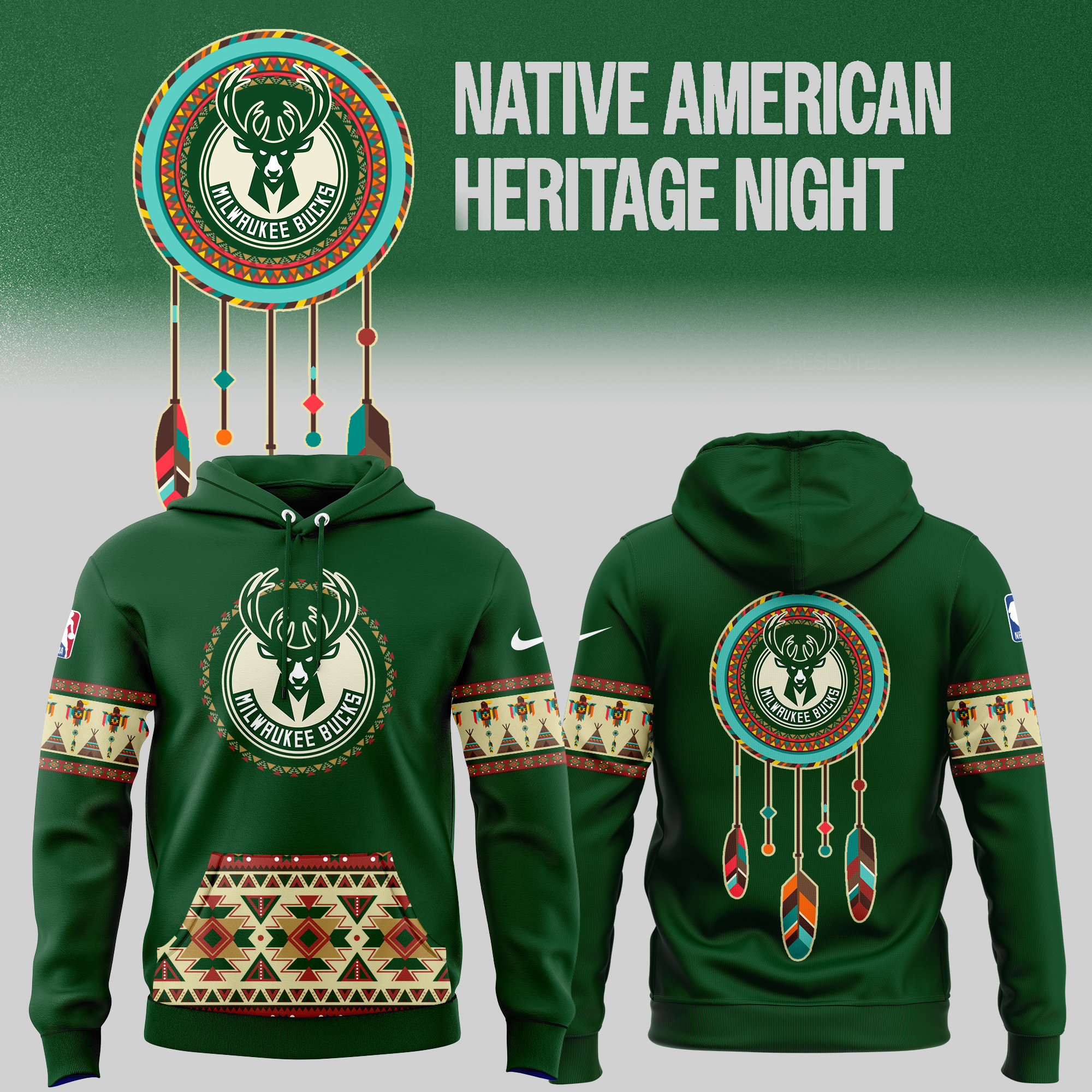 Native American Heritage Night Milwaukee Bucks Hoodie - Famjoys Native American Heritage Night Milwaukee Bucks Hoodie - Famjoys