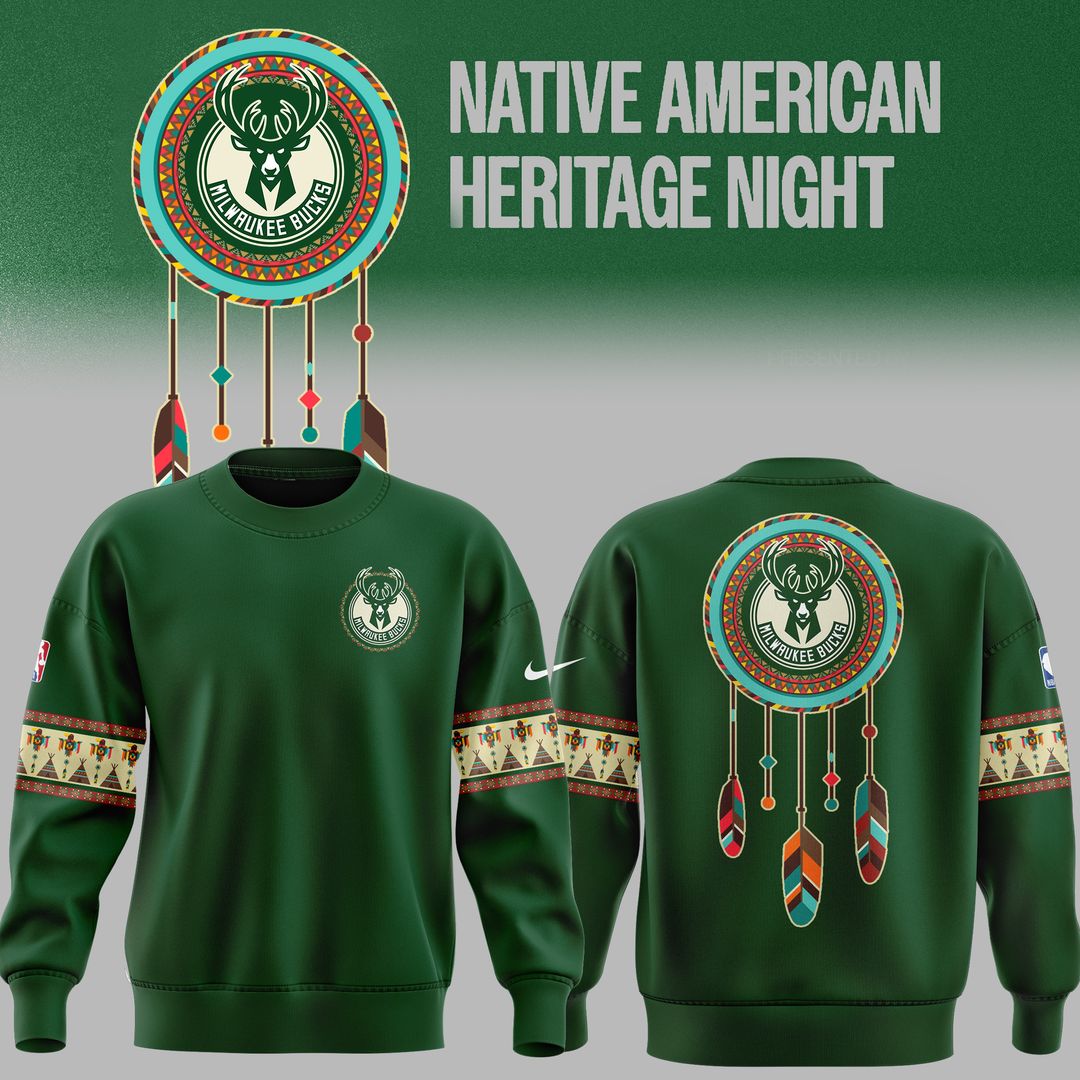Native American Heritage Night Milwaukee Bucks Sweatshirt - Famjoys Native American Heritage Night Milwaukee Bucks Sweatshirt - Famjoys