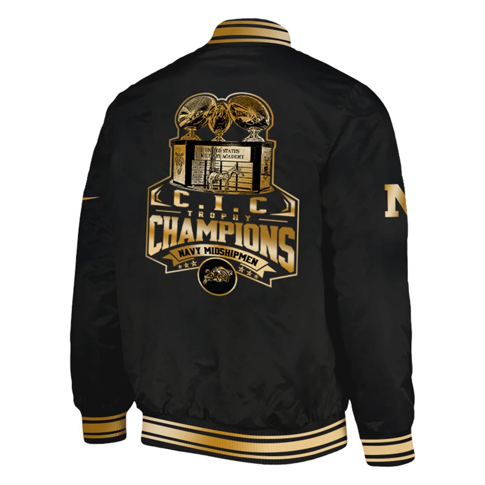 Navy CIC Champion Jacket Special Editon Gold - Famjoys Navy CIC Champion Jacket Special Editon Gold - Famjoys