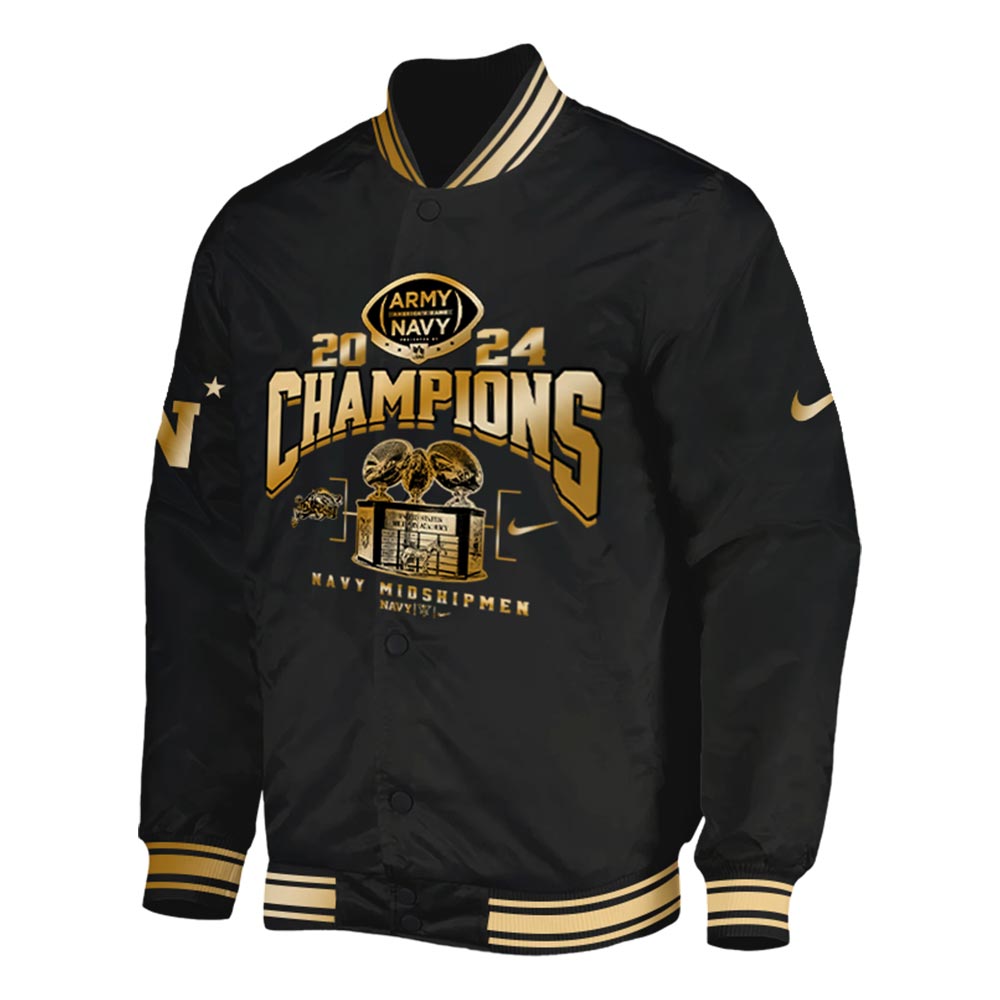 Navy CIC Champion Jacket Special Editon Gold - Famjoys Navy CIC Champion Jacket Special Editon Gold - Famjoys