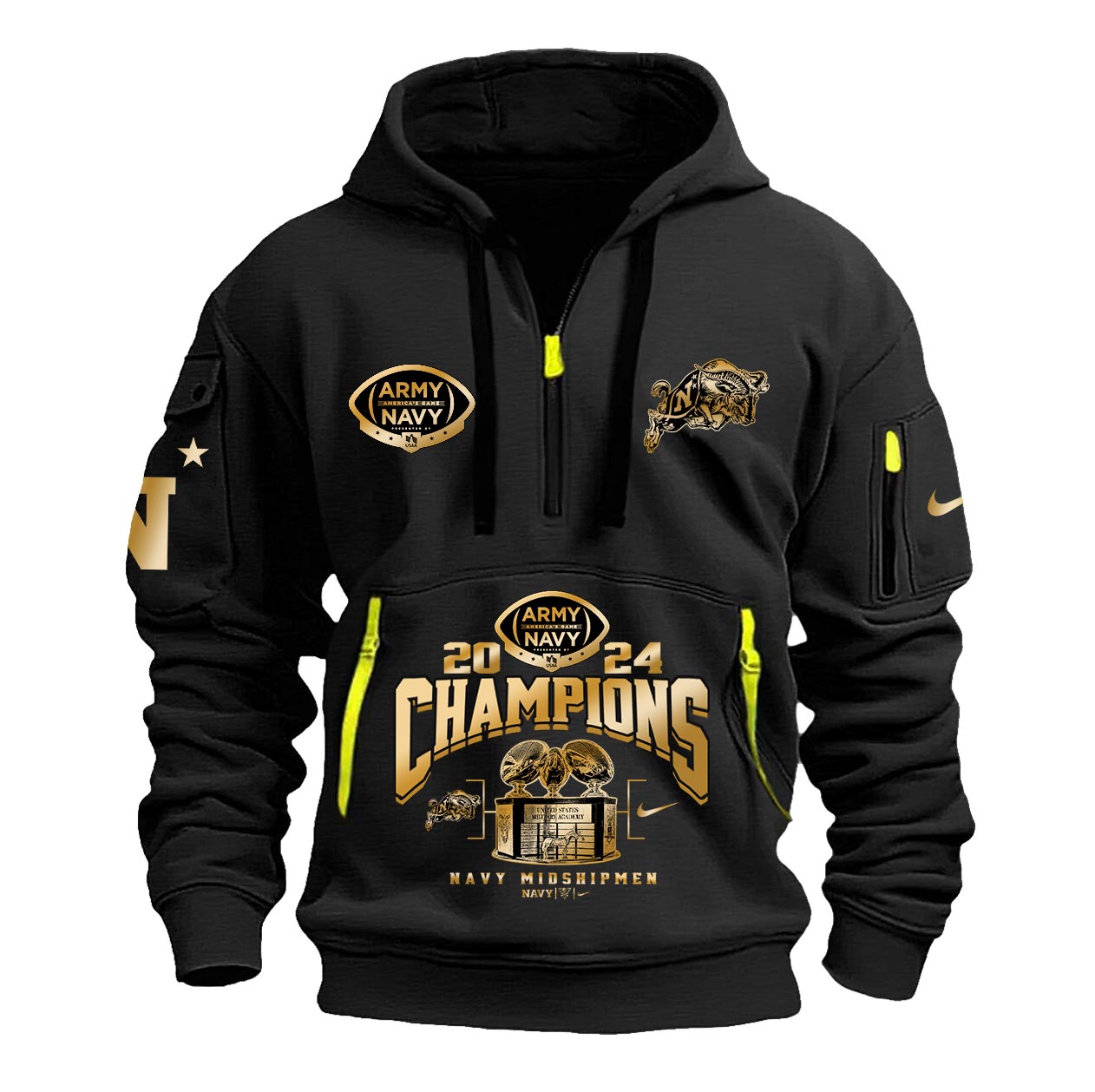 Navy CIC Champion New Hoodie Special Editon Gold - Famjoys Navy CIC Champion New Hoodie Special Editon Gold - Famjoys