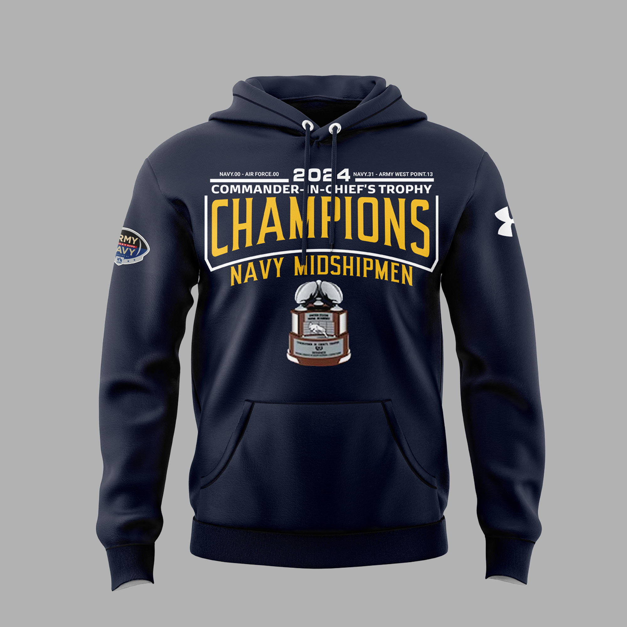 Navy Midshipmen C.I.C Trophy Champions Hoodie - Famjoys Navy Midshipmen C.I.C Trophy Champions Hoodie - Famjoys