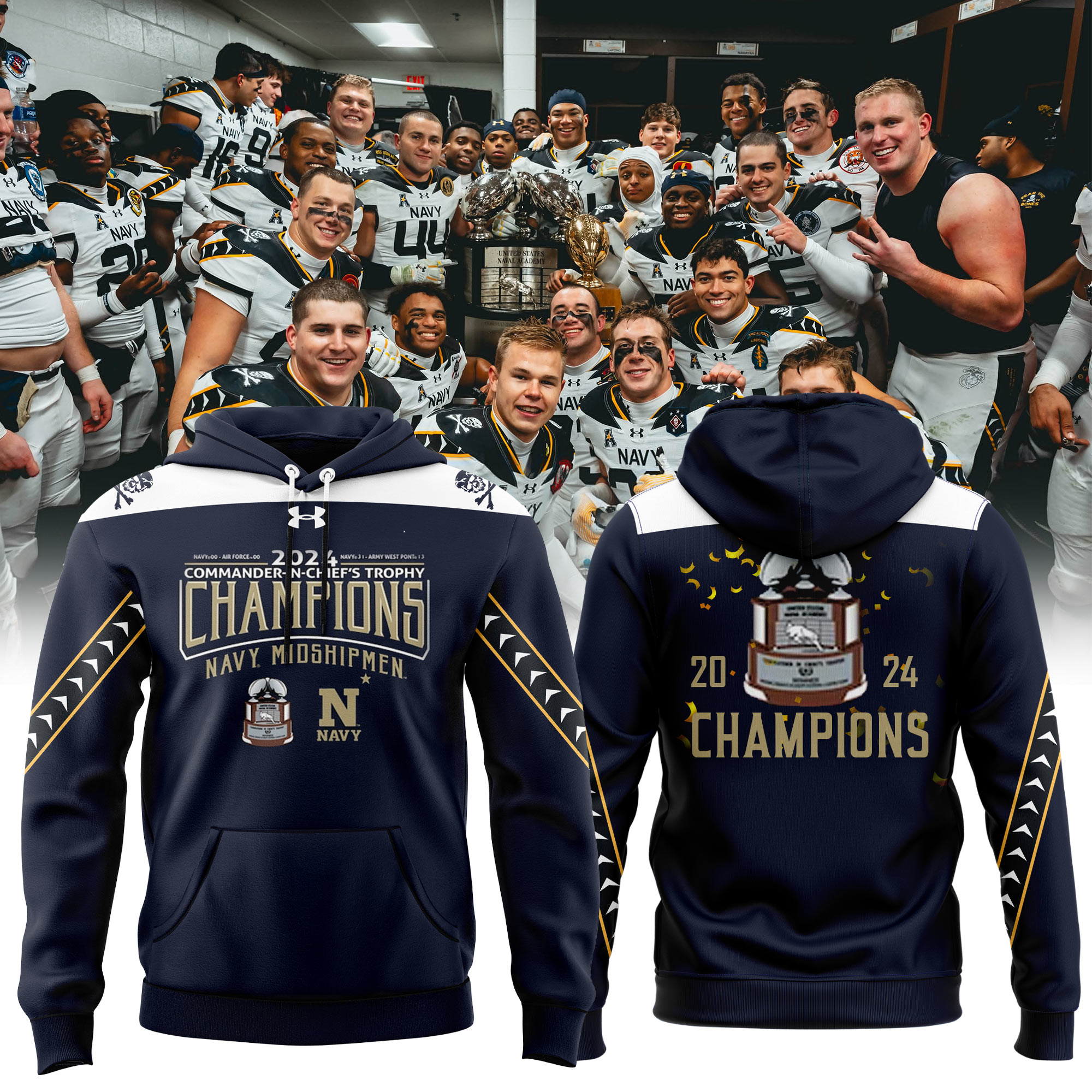 Navy Midshipmen Champions Hoodie - Famjoys Navy Midshipmen Champions Hoodie - Famjoys