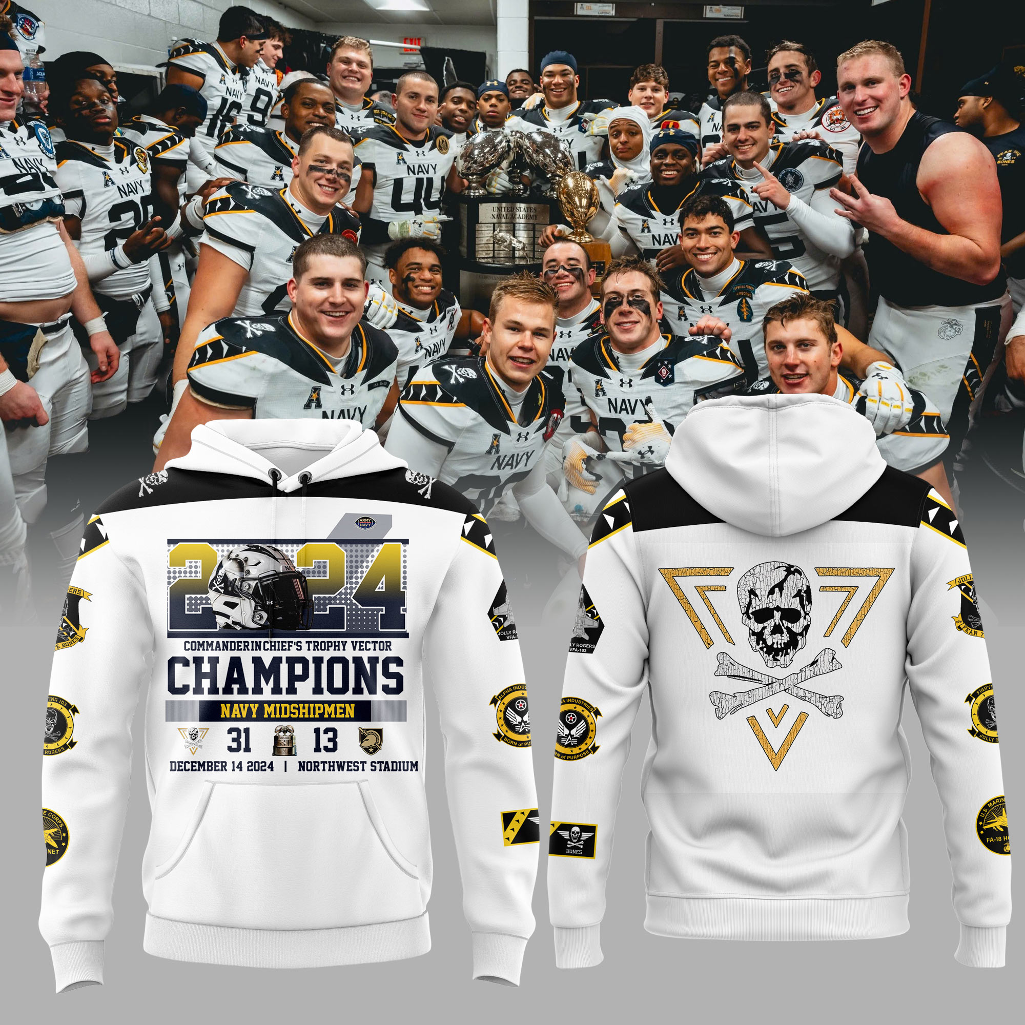 Navy Midshipmen CIC Trophy Champions Hoodie 2024 - Famjoys Navy Midshipmen CIC Trophy Champions Hoodie 2024 - Famjoys