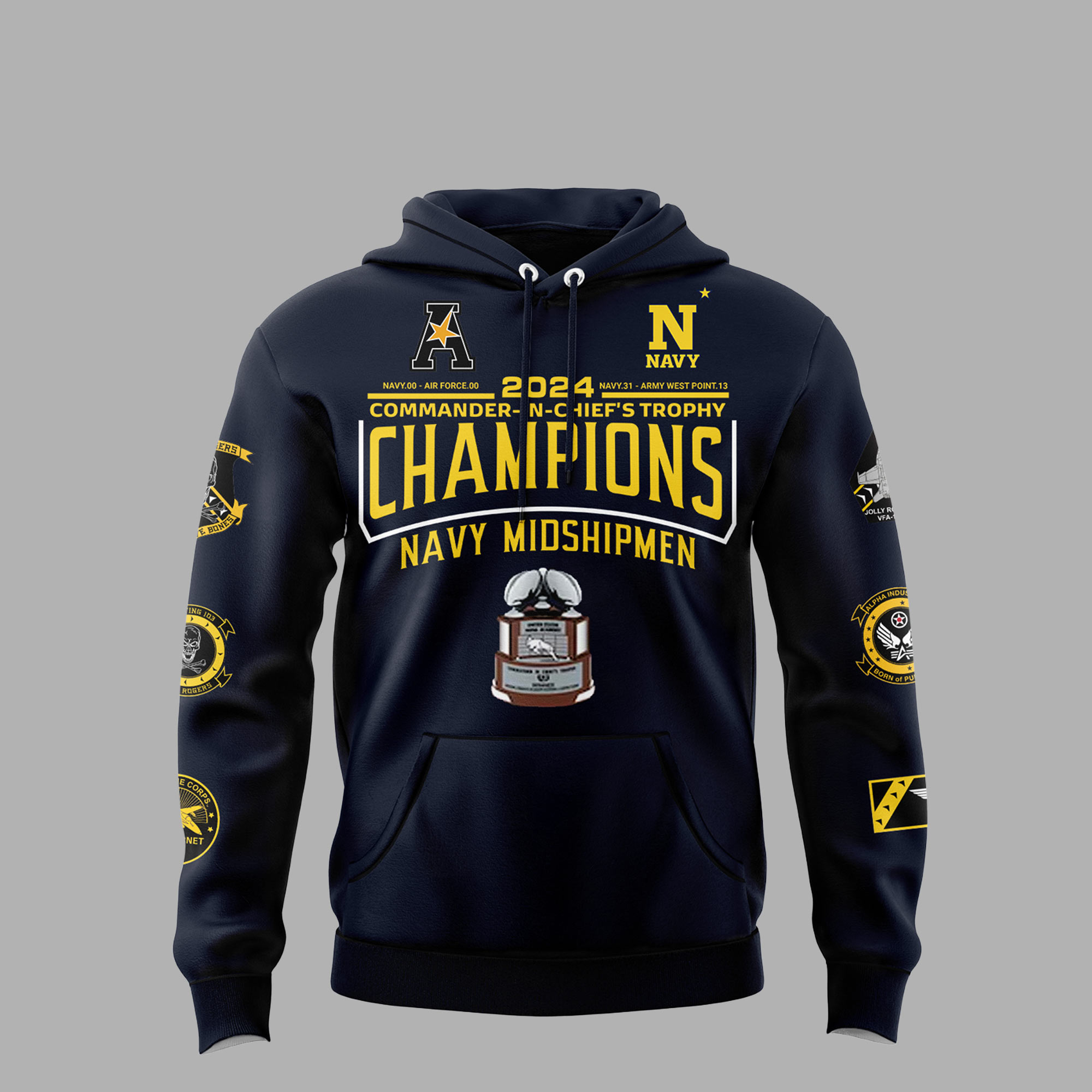 Navy Midshipmen CIC Trophy Champions Hoodie - Famjoys Navy Midshipmen CIC Trophy Champions Hoodie - Famjoys