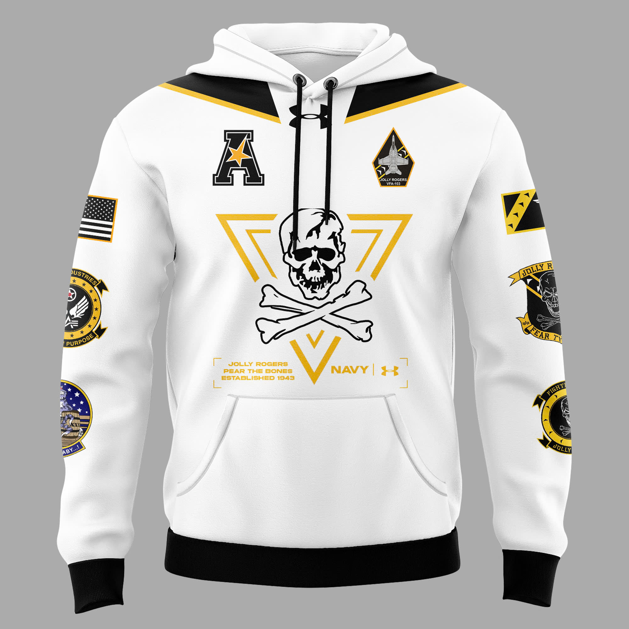 Navy Midshipmen football Jolly Rogers Hoodie - Famjoys Navy Midshipmen football Jolly Rogers Hoodie - Famjoys