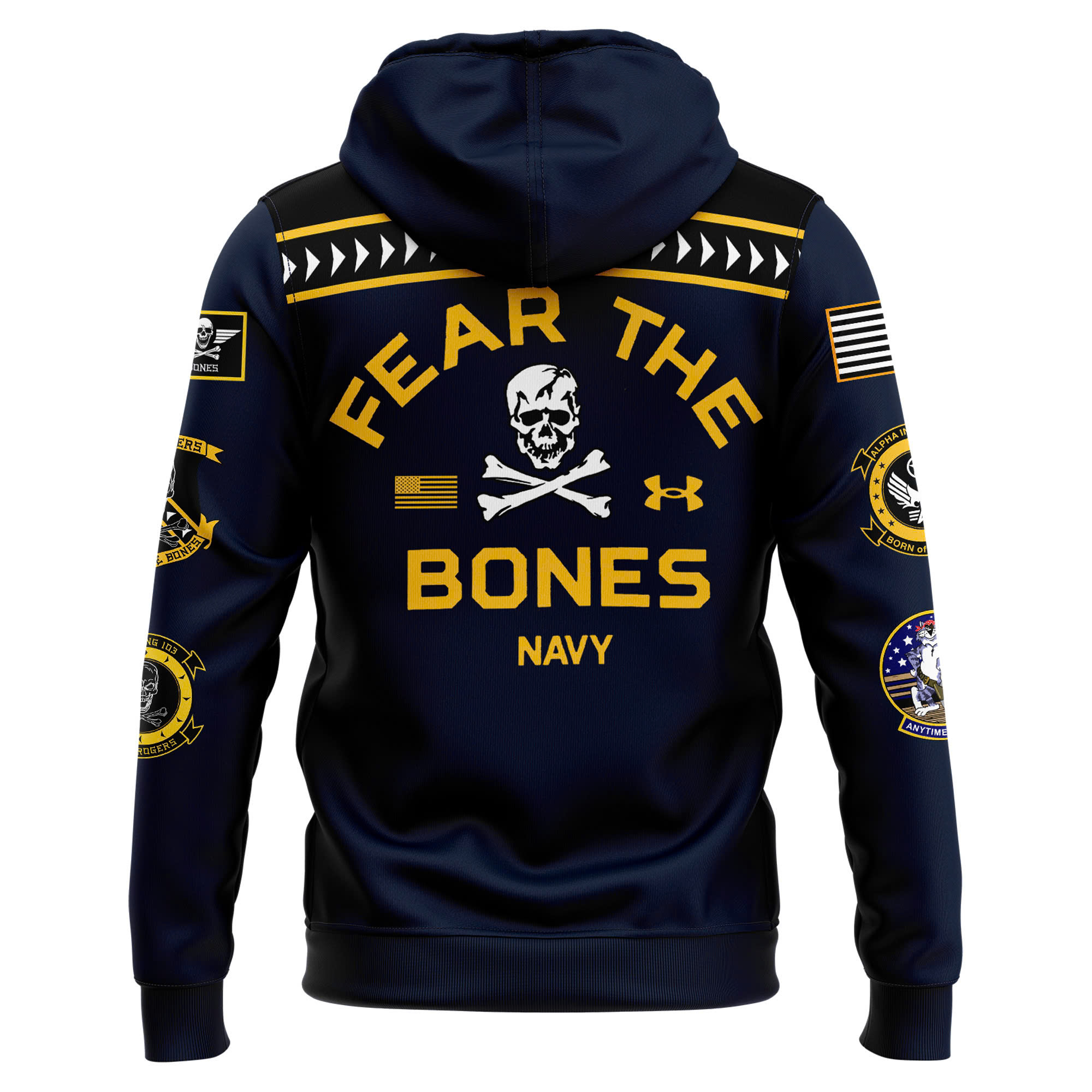 Navy Midshipmen football Jolly Rogers Hoodie v2 - Famjoys Navy Midshipmen football Jolly Rogers Hoodie v2 - Famjoys