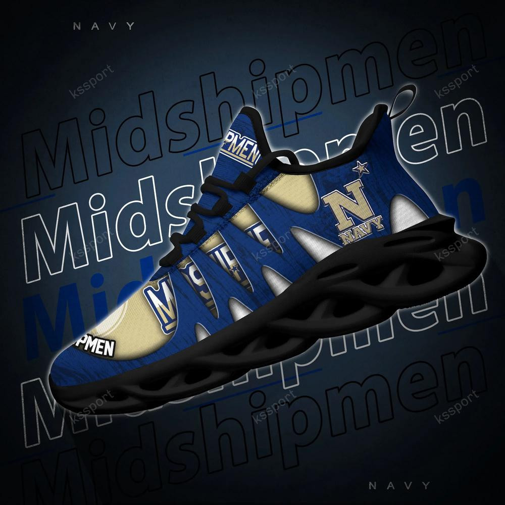 Navy Midshipmen Max Soul Shoes, Running Sneakers - Famjoys Navy Midshipmen Max Soul Shoes, Running Sneakers - Famjoys