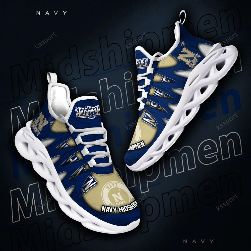 Navy Midshipmen Max Soul Shoes, Running Sneakers - Famjoys Navy Midshipmen Max Soul Shoes, Running Sneakers - Famjoys